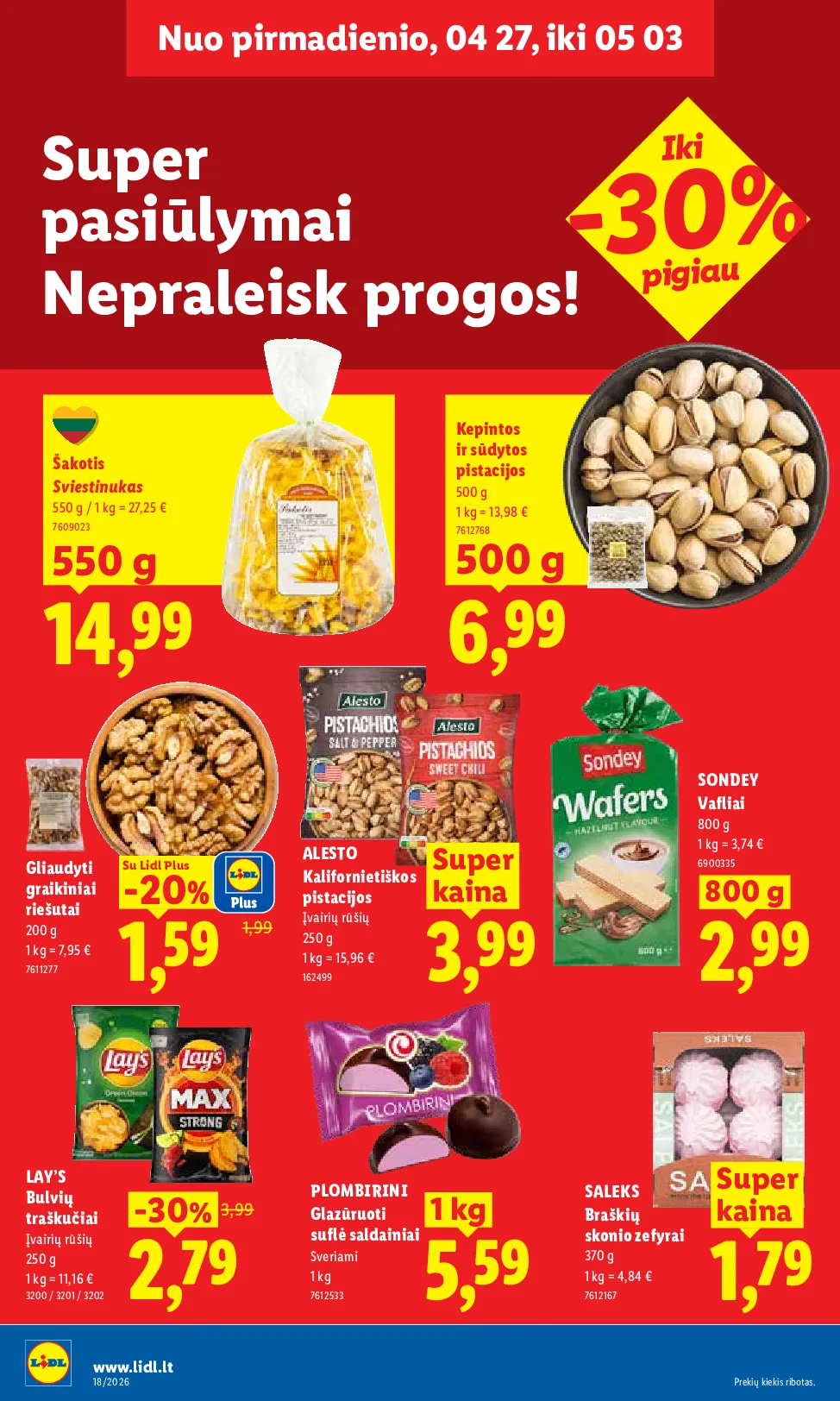 Lidl akcijos šią savaitę. Galioja nuo 2026-04-27 iki 2026-05-03 – 16 psl.