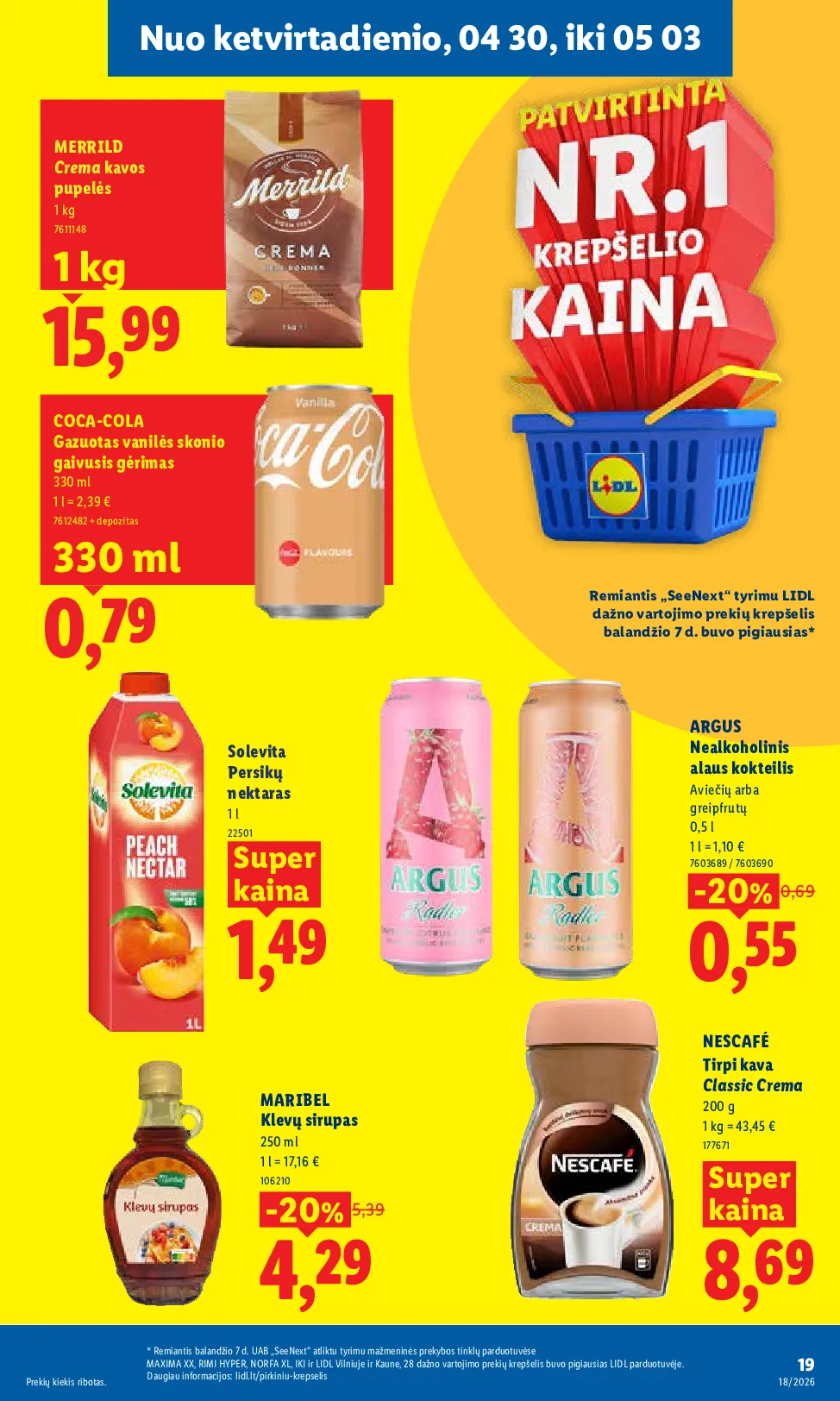 Lidl akcijos šią savaitę. Galioja nuo 2026-04-27 iki 2026-05-03 – 19 psl.