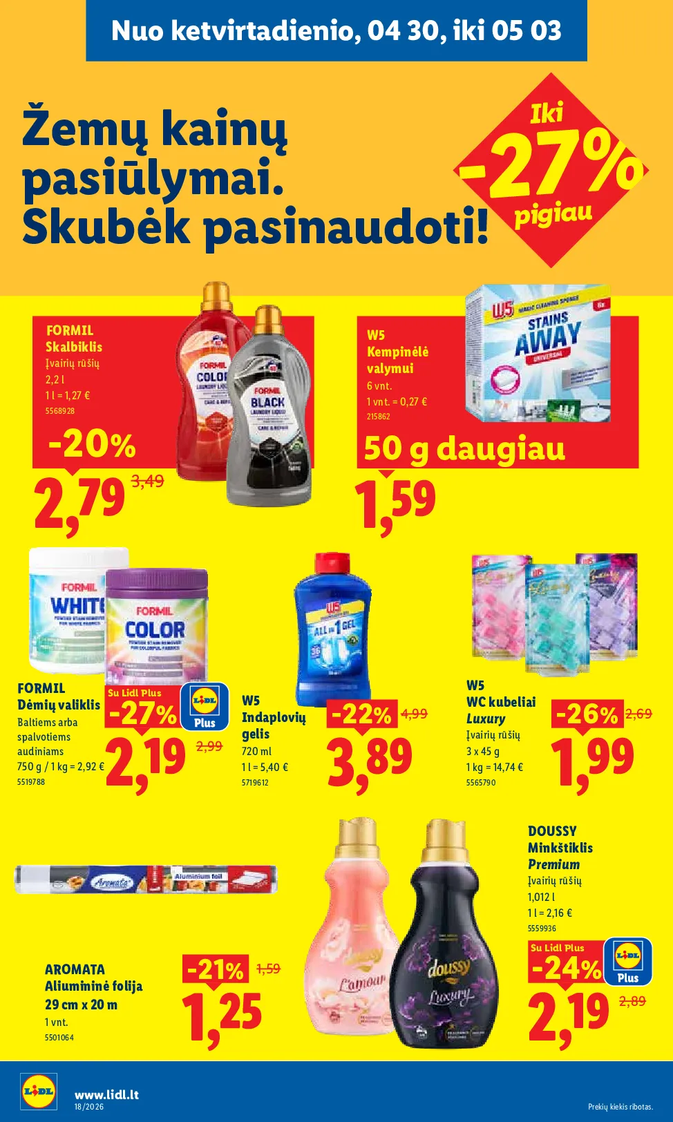 Lidl akcijos šią savaitę. Galioja nuo 2026-04-27 iki 2026-05-03 – 26 psl.