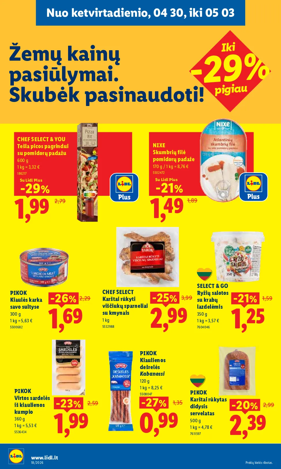 Lidl akcijos šią savaitę. Galioja nuo 2026-04-27 iki 2026-05-03 – 28 psl.