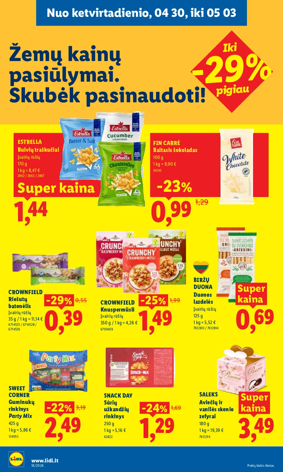 Lidl akcijos šią savaitę. Galioja nuo 2026-04-27 iki 2026-05-03 – 30 psl.