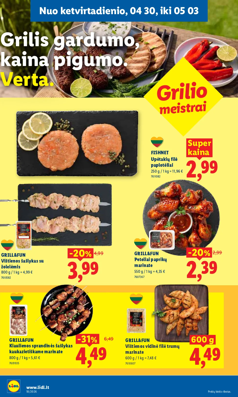 Lidl akcijos šią savaitę. Galioja nuo 2026-04-27 iki 2026-05-03 – 32 psl.