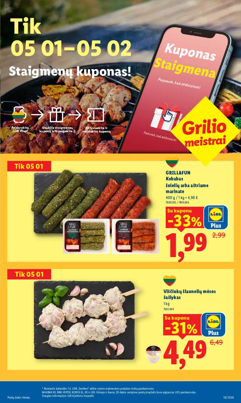 Lidl akcijos šią savaitę. Galioja nuo 2026-04-27 iki 2026-05-03 – 33 psl.