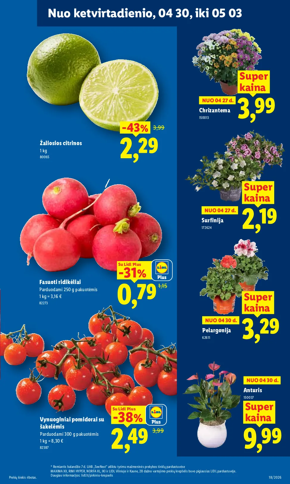 Lidl akcijos šią savaitę. Galioja nuo 2026-04-27 iki 2026-05-03 – 35 psl.