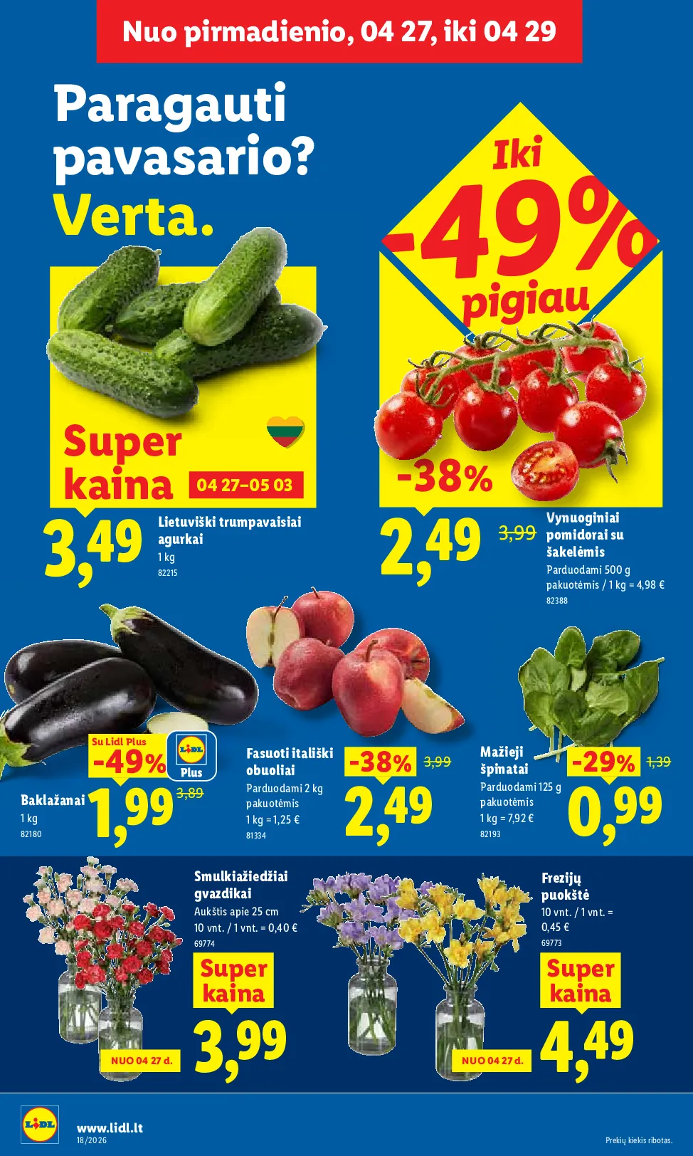 Lidl akcijos šią savaitę. Galioja nuo 2026-04-27 iki 2026-05-03 – 4 psl.