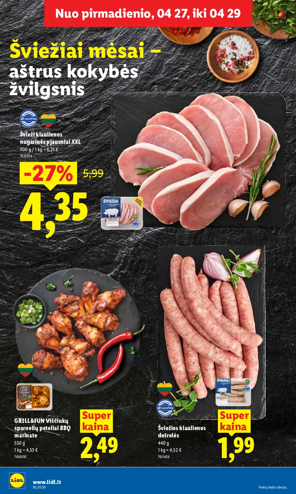 Lidl akcijos šią savaitę. Galioja nuo 2026-04-27 iki 2026-05-03 – 8 psl.