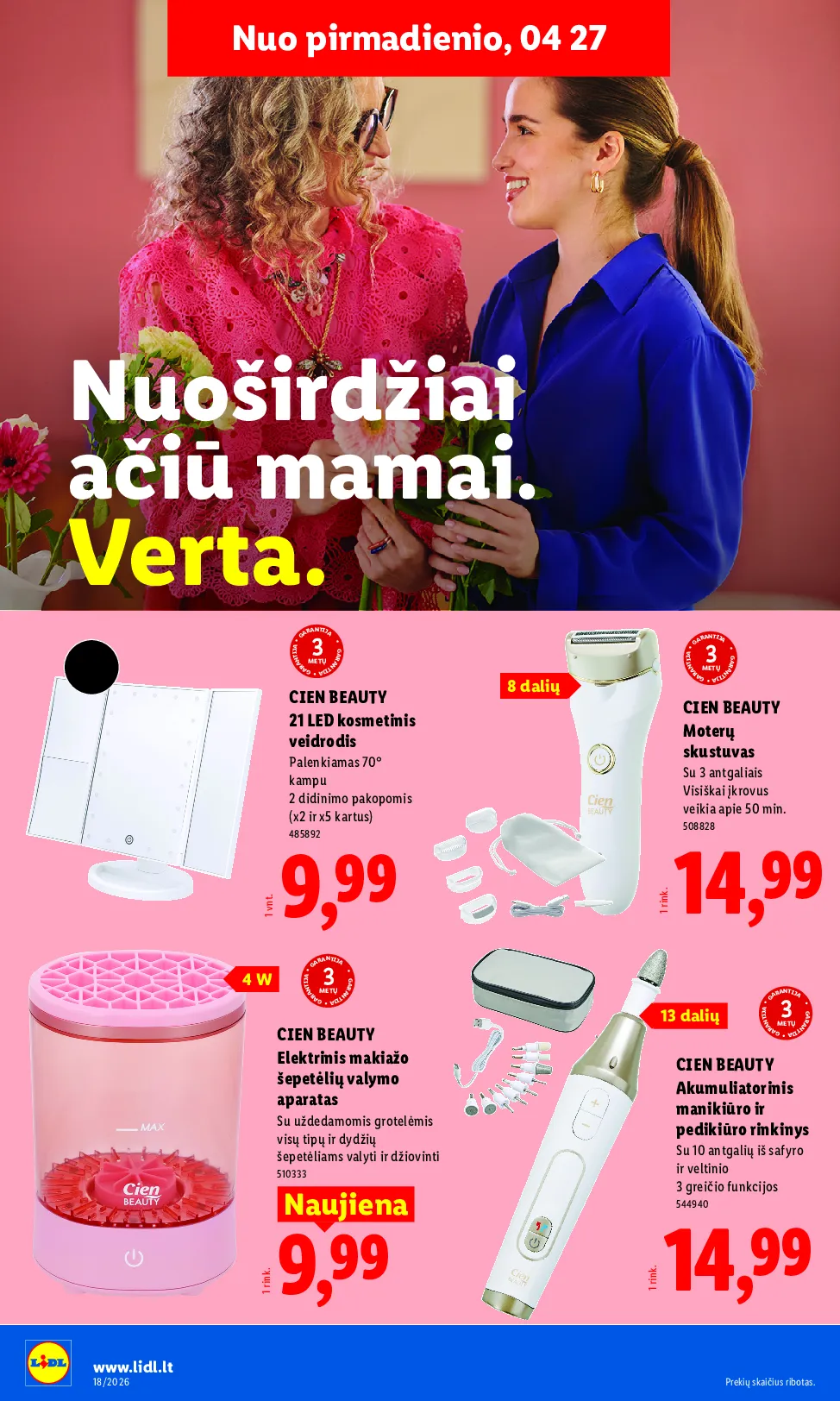 Lidl akcijos šią savaitę. Galioja nuo 2026-04-27 iki 2026-05-03 – 14 psl.