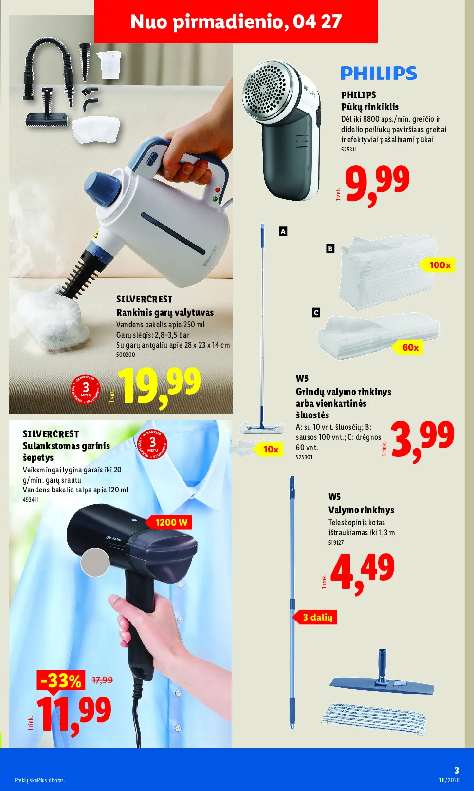 Lidl akcijos šią savaitę. Galioja nuo 2026-04-27 iki 2026-05-03 – 3 psl.