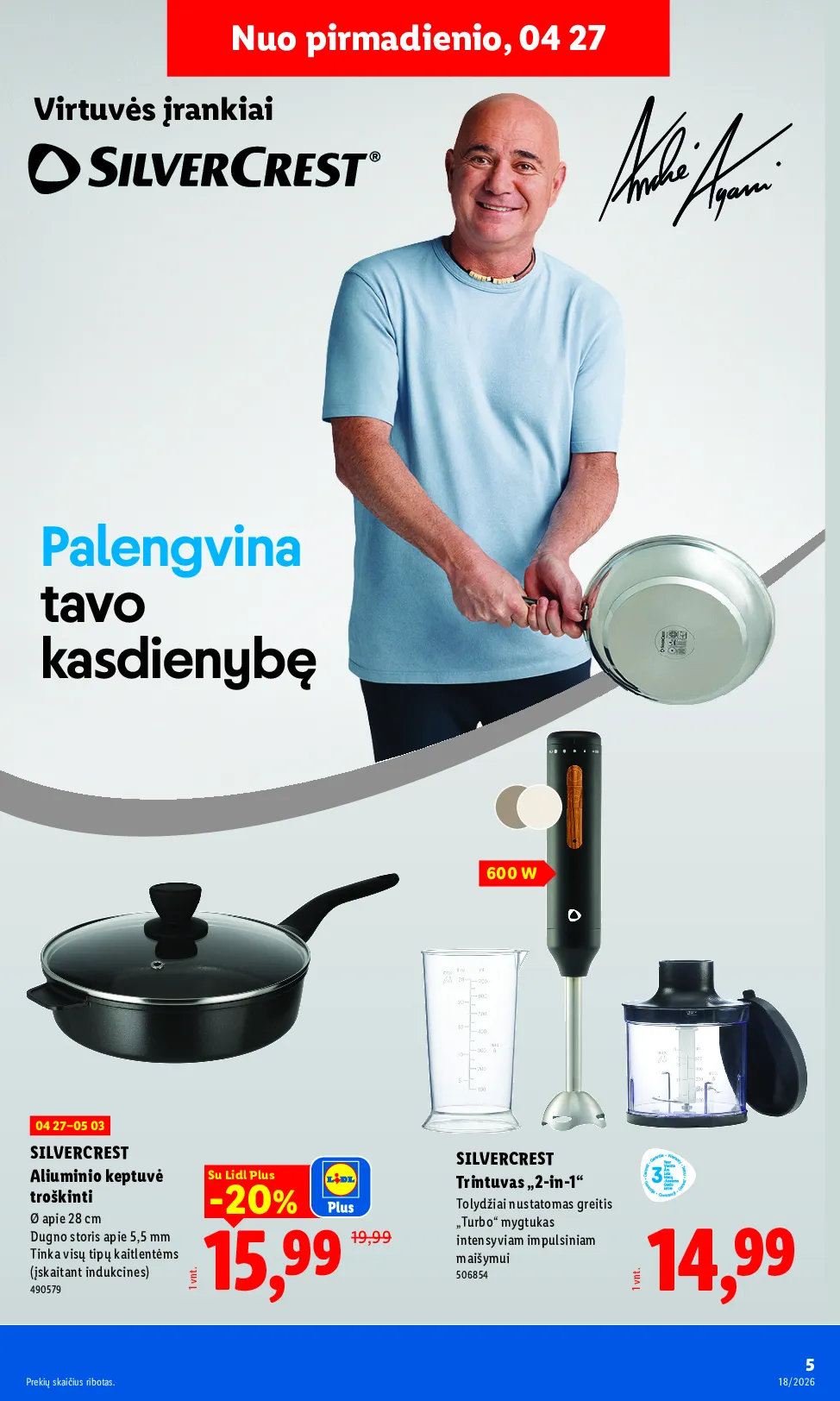 Lidl akcijos šią savaitę. Galioja nuo 2026-04-27 iki 2026-05-03 – 5 psl.