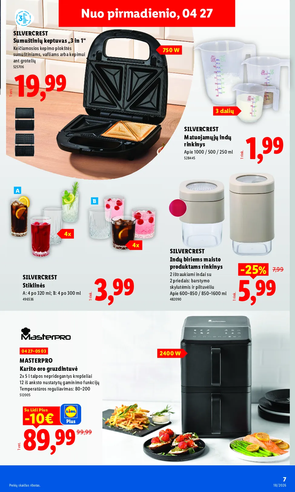 Lidl akcijos šią savaitę. Galioja nuo 2026-04-27 iki 2026-05-03 – 7 psl.