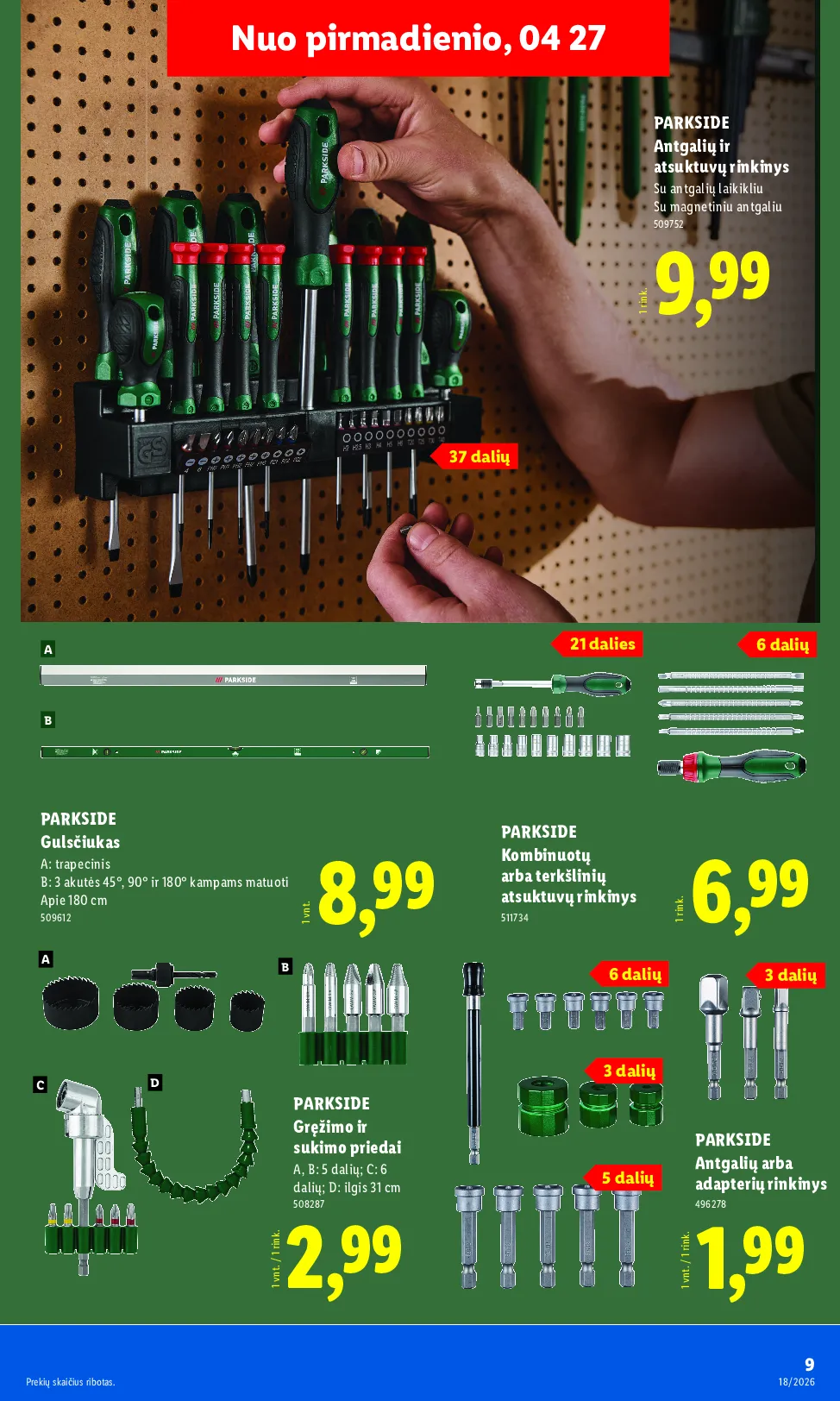 Lidl akcijos šią savaitę. Galioja nuo 2026-04-27 iki 2026-05-03 – 9 psl.