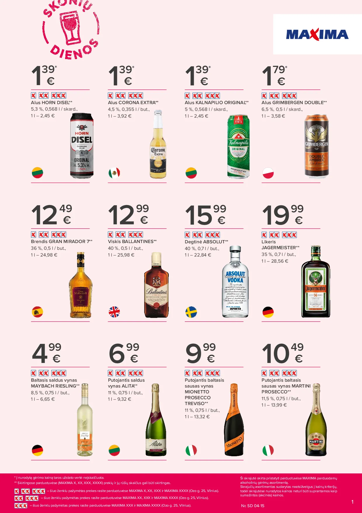 Maxima Skonių dienos naujausias leidinys – 1 psl.