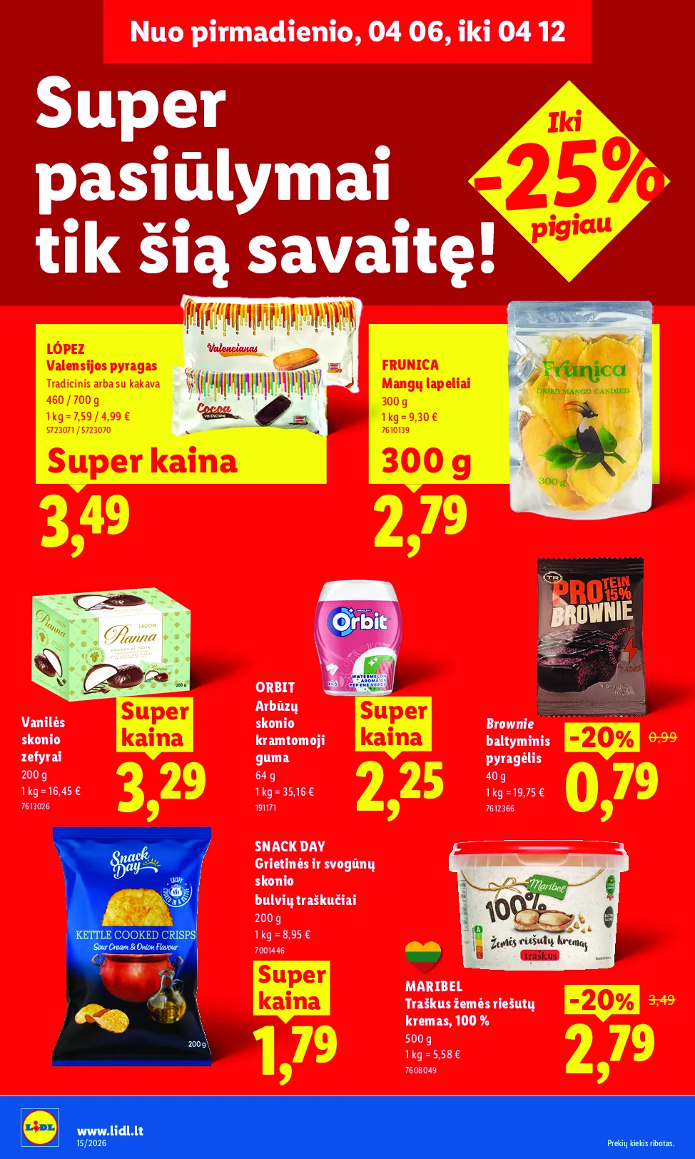 Lidl akcijos šią savaitę. Galioja nuo 2026-04-06 iki 2026-04-12 – 20 psl.