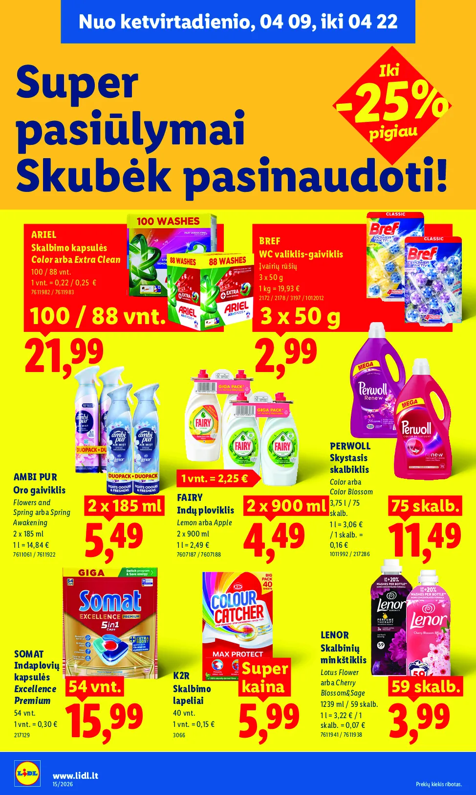Lidl akcijos šią savaitę. Galioja nuo 2026-04-06 iki 2026-04-12 – 28 psl.