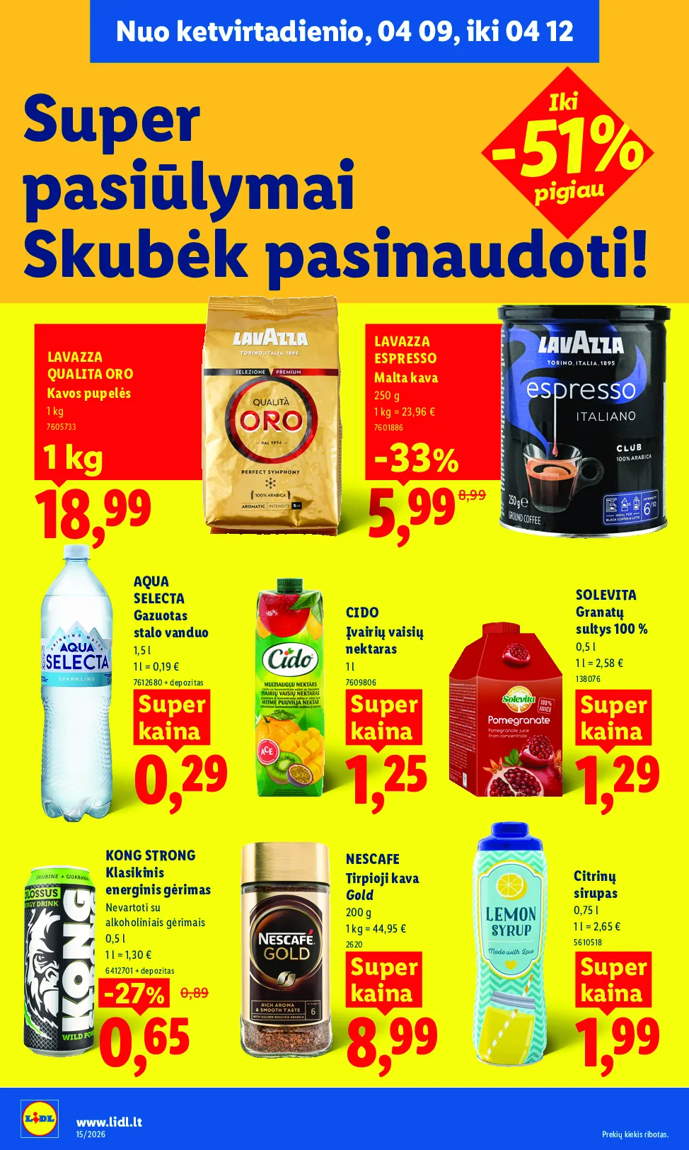 Lidl akcijos šią savaitę. Galioja nuo 2026-04-06 iki 2026-04-12 – 32 psl.
