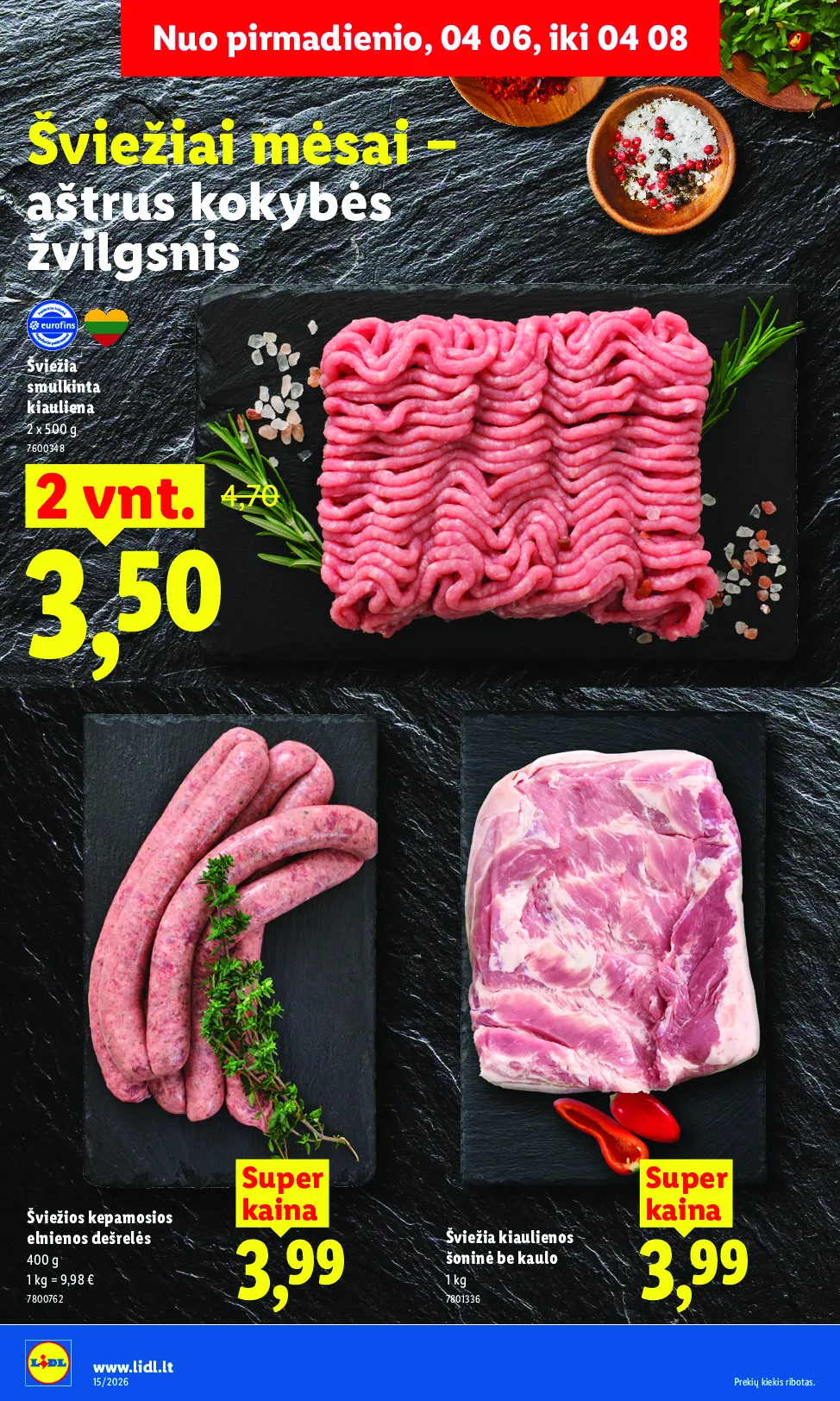 Lidl akcijos šią savaitę. Galioja nuo 2026-04-06 iki 2026-04-12 – 6 psl.