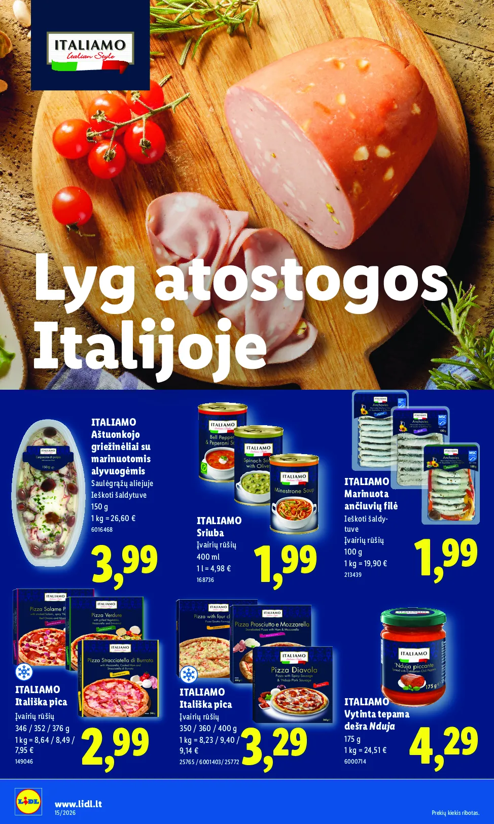 Lidl akcijos šią savaitę. Galioja nuo 2026-04-06 iki 2026-04-12 – 8 psl.