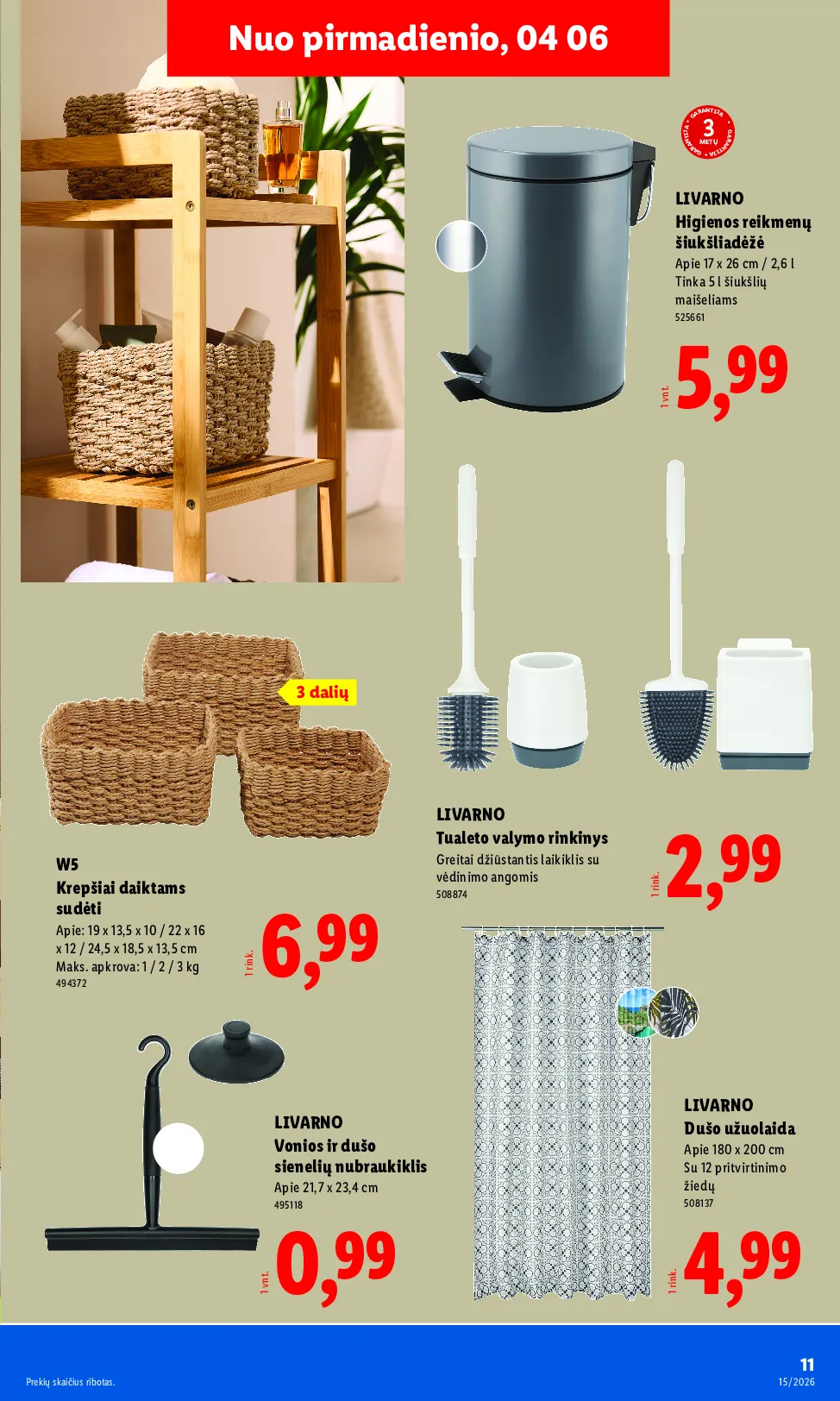 Lidl akcijos šią savaitę. Galioja nuo 2026-04-06 iki 2026-04-12 – 11 psl.