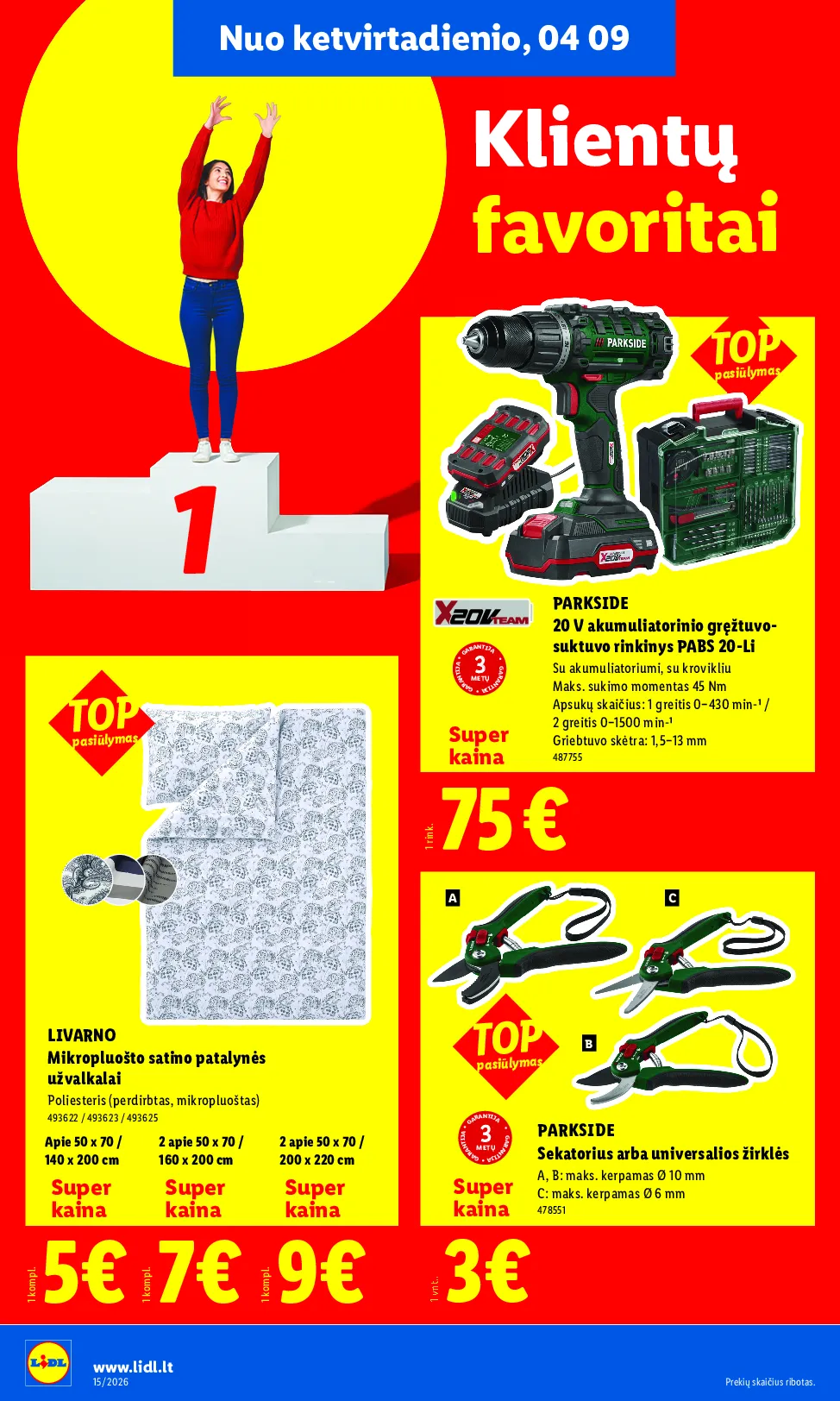 Lidl akcijos šią savaitę. Galioja nuo 2026-04-06 iki 2026-04-12 – 14 psl.