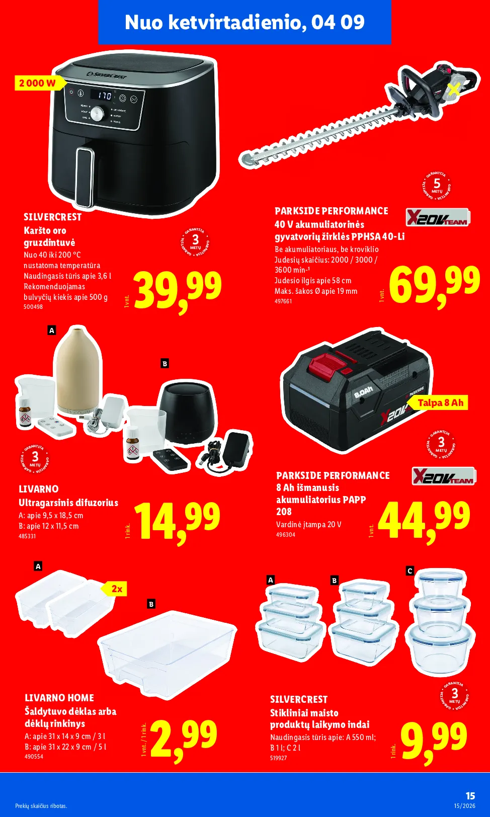 Lidl akcijos šią savaitę. Galioja nuo 2026-04-06 iki 2026-04-12 – 15 psl.