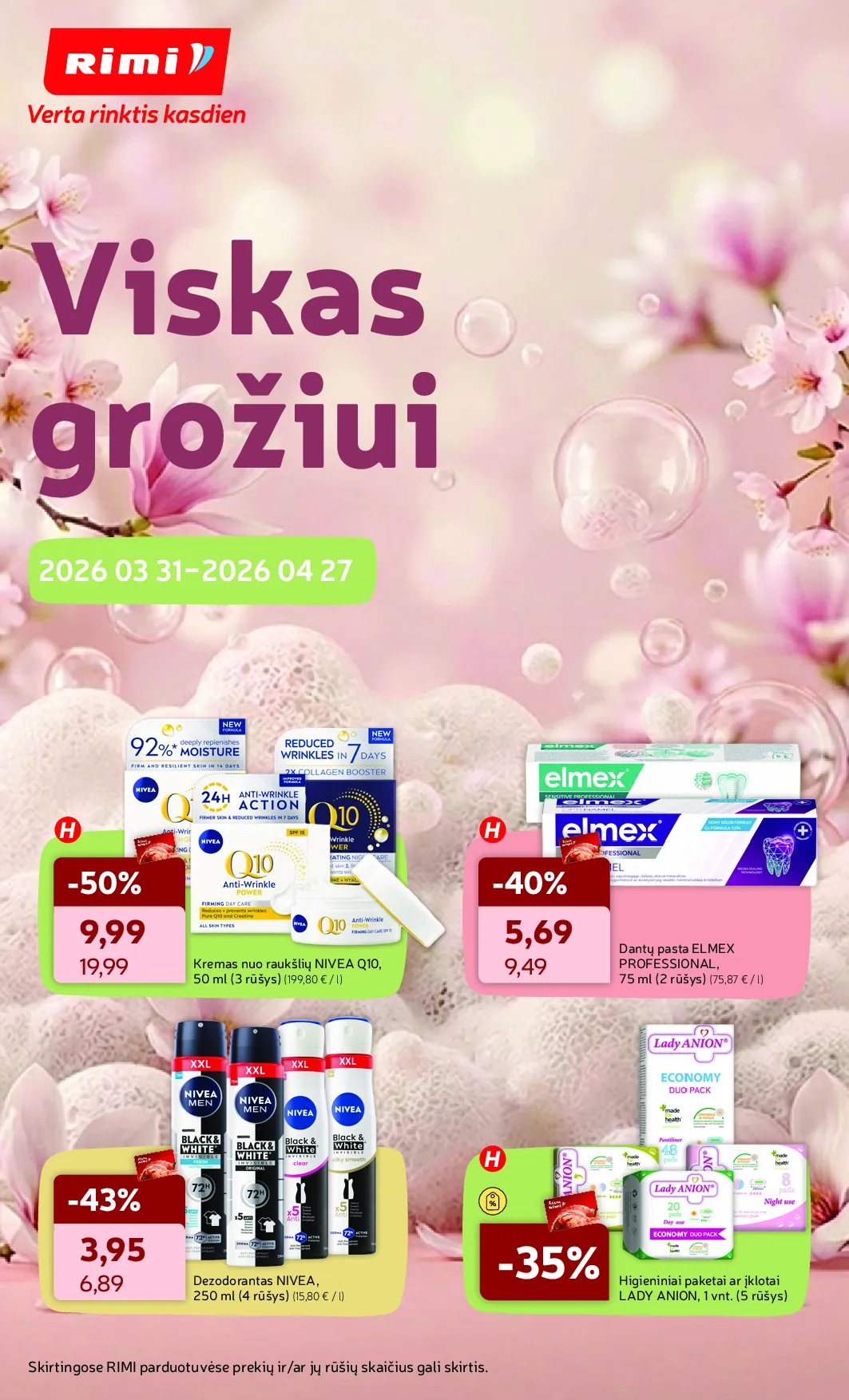 Rimi grožio prekių katalogas – 1 psl.