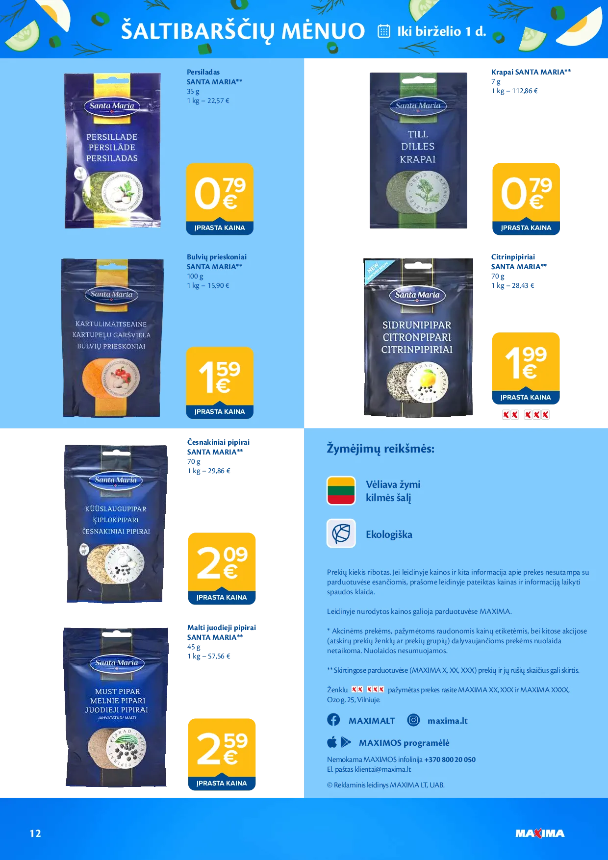 Maxima šaltibarščių mėnuo – 12 psl.