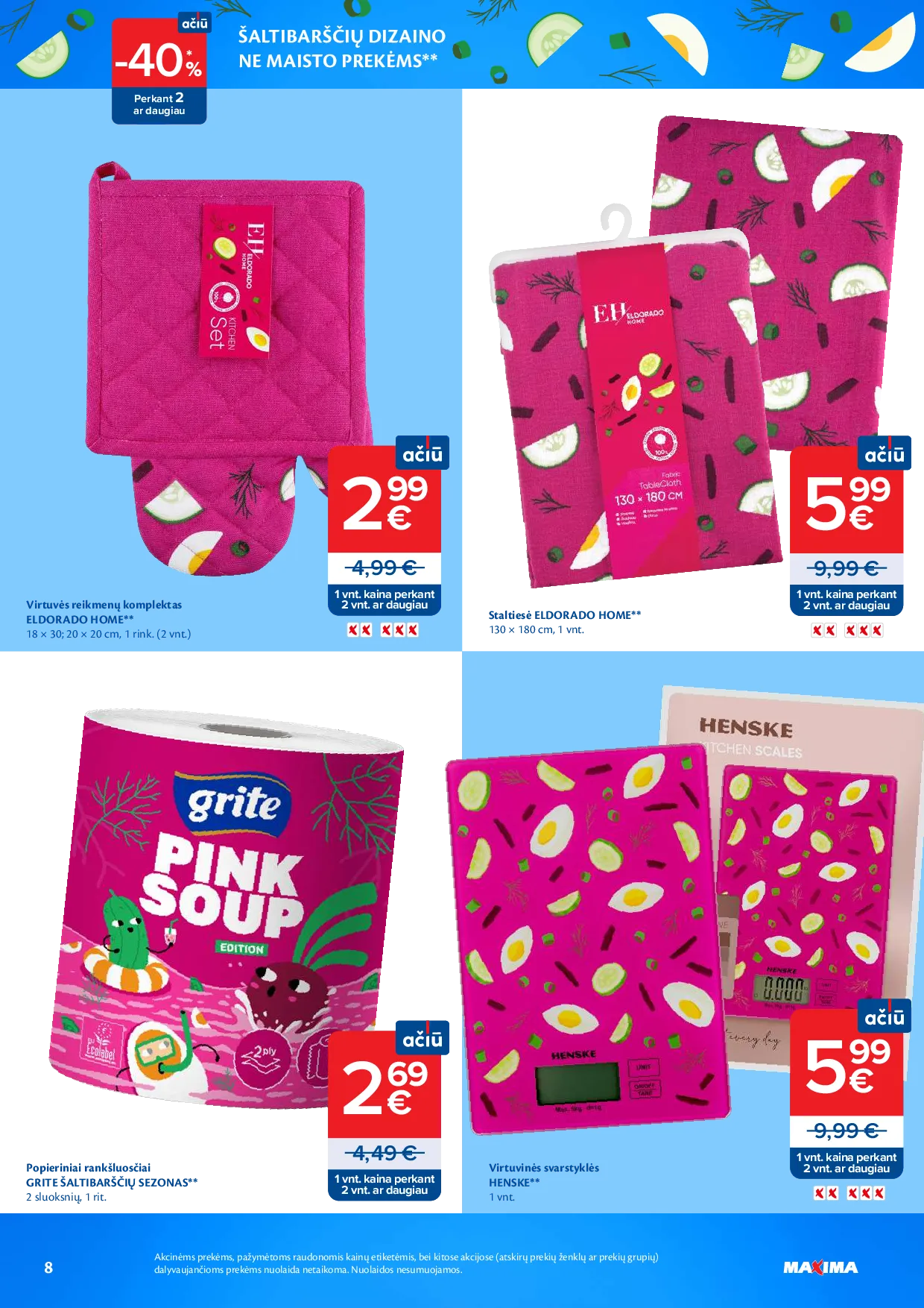 Maxima šaltibarščių mėnuo – 8 psl.