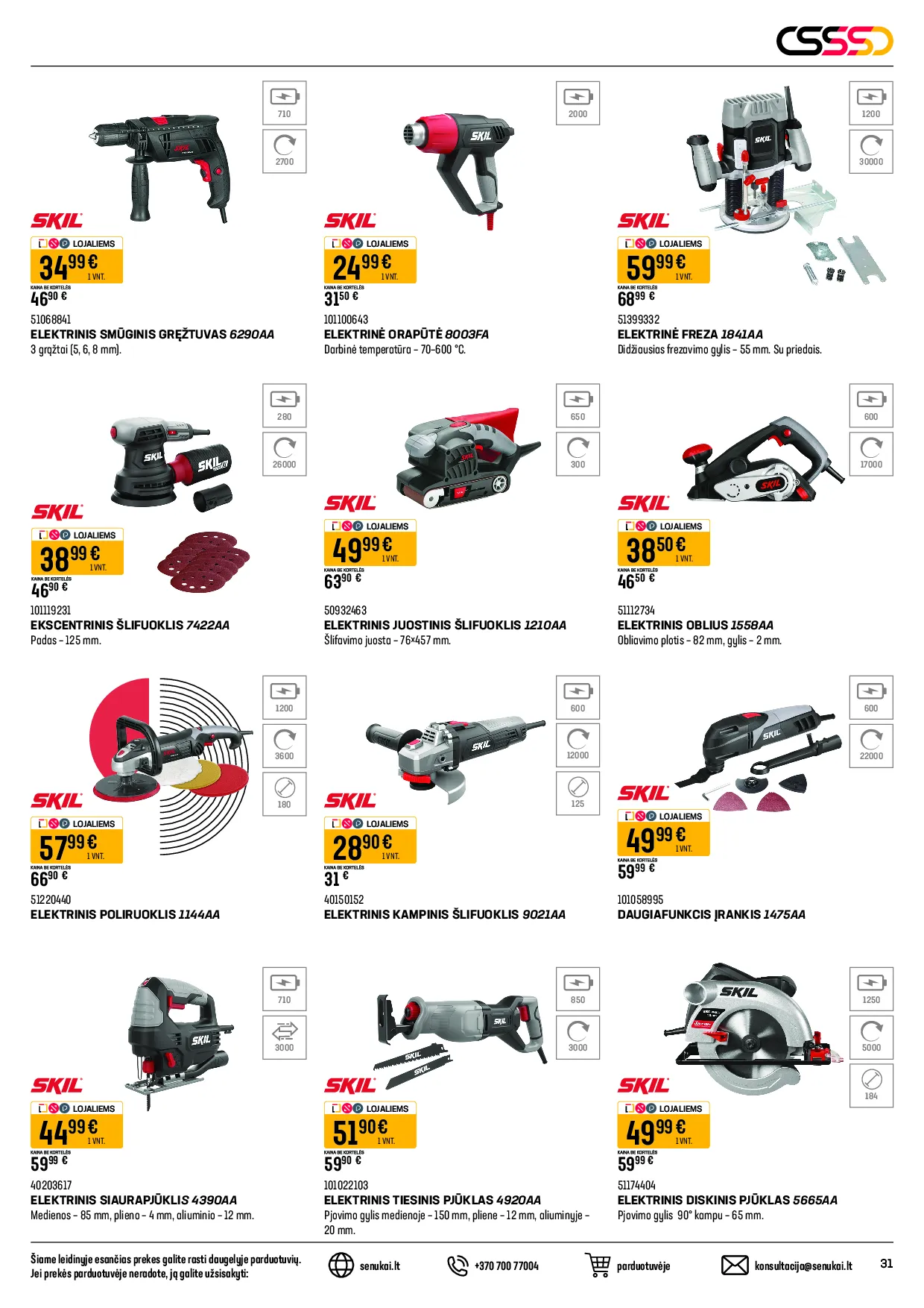 Senukai akcijos įrankiams – 31 psl.