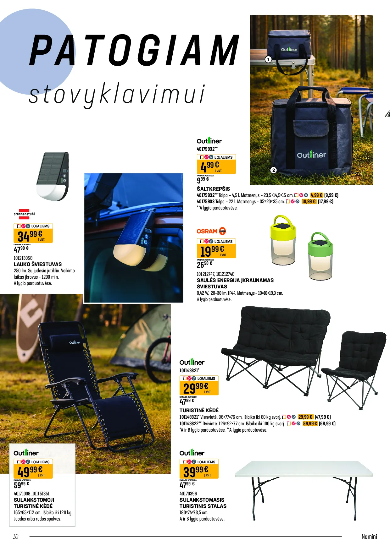 Senukai akcijos laisvalaikio prekėms – 10 psl.