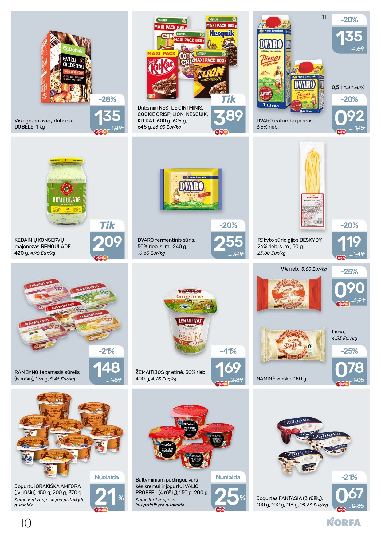 Norfa akcijos šią savaitę. Galioja nuo 2026-04-02 iki 2026-04-15 – 10 psl.