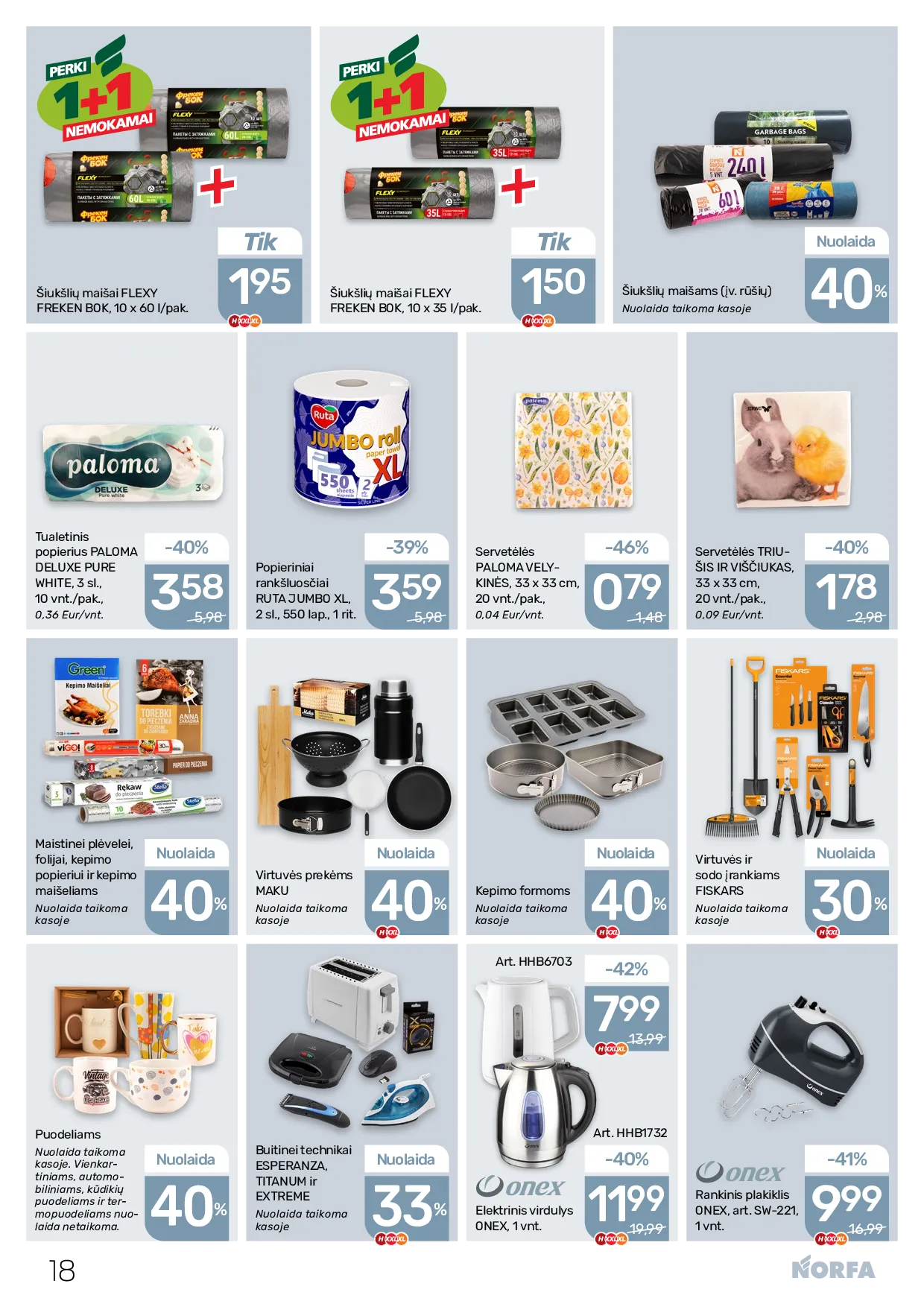 Norfa akcijos šią savaitę. Galioja nuo 2026-04-02 iki 2026-04-15 – 18 psl.