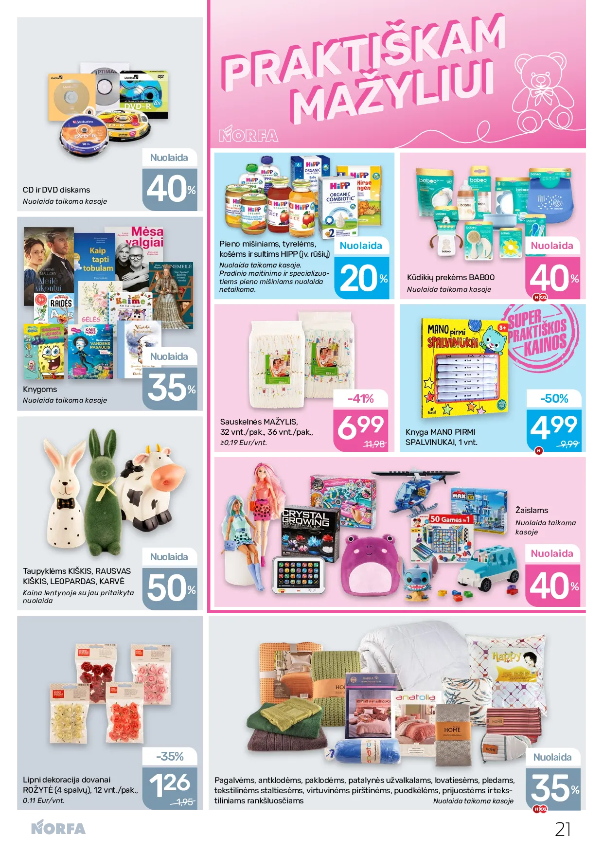 Norfa akcijos šią savaitę. Galioja nuo 2026-04-02 iki 2026-04-15 – 21 psl.