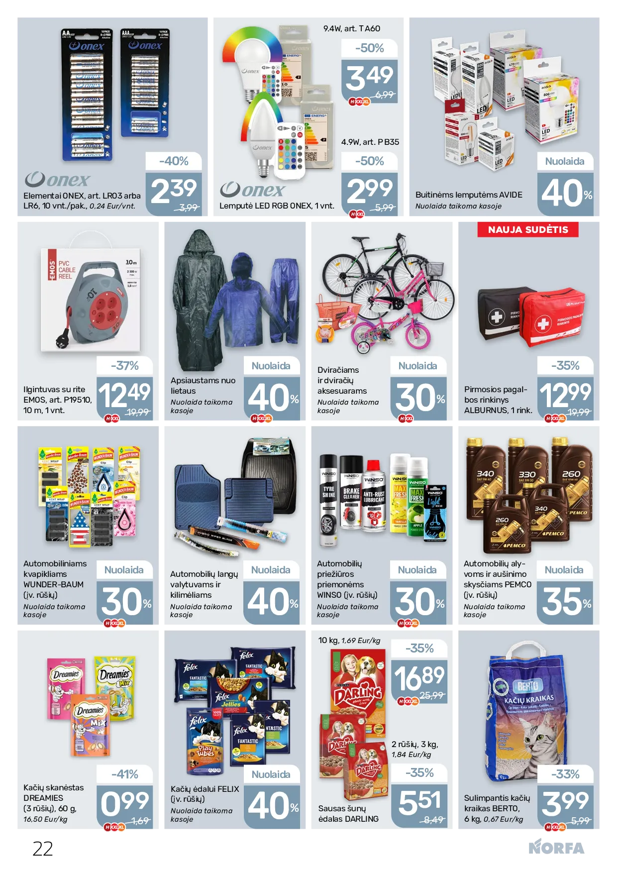 Norfa akcijos šią savaitę. Galioja nuo 2026-04-02 iki 2026-04-15 – 22 psl.
