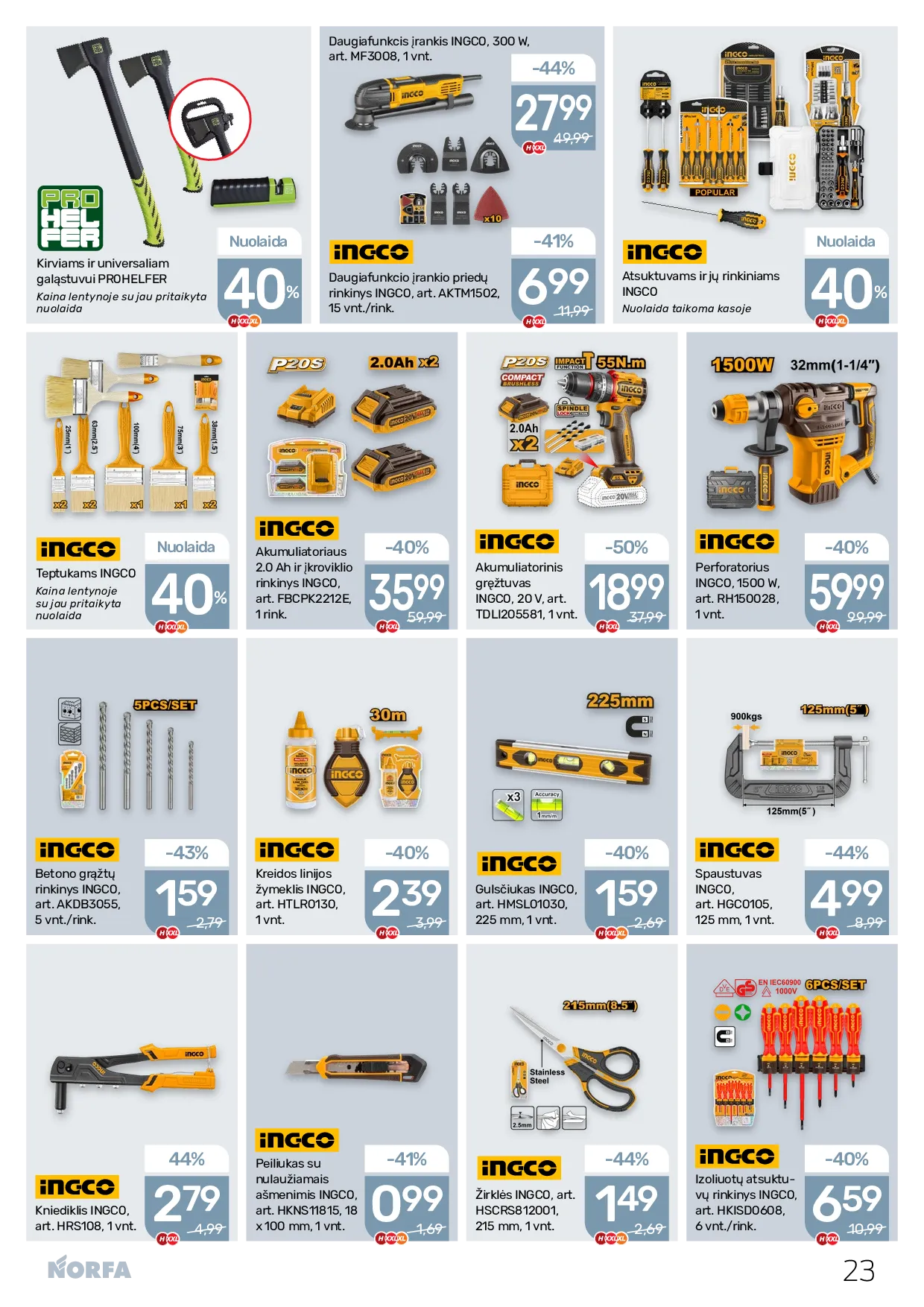 Norfa akcijos šią savaitę. Galioja nuo 2026-04-02 iki 2026-04-15 – 23 psl.