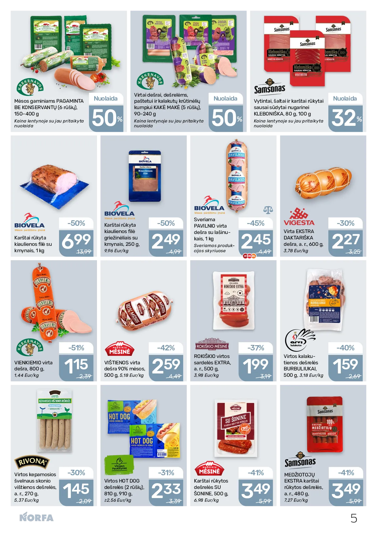 Norfa akcijos šią savaitę. Galioja nuo 2026-04-02 iki 2026-04-15 – 5 psl.