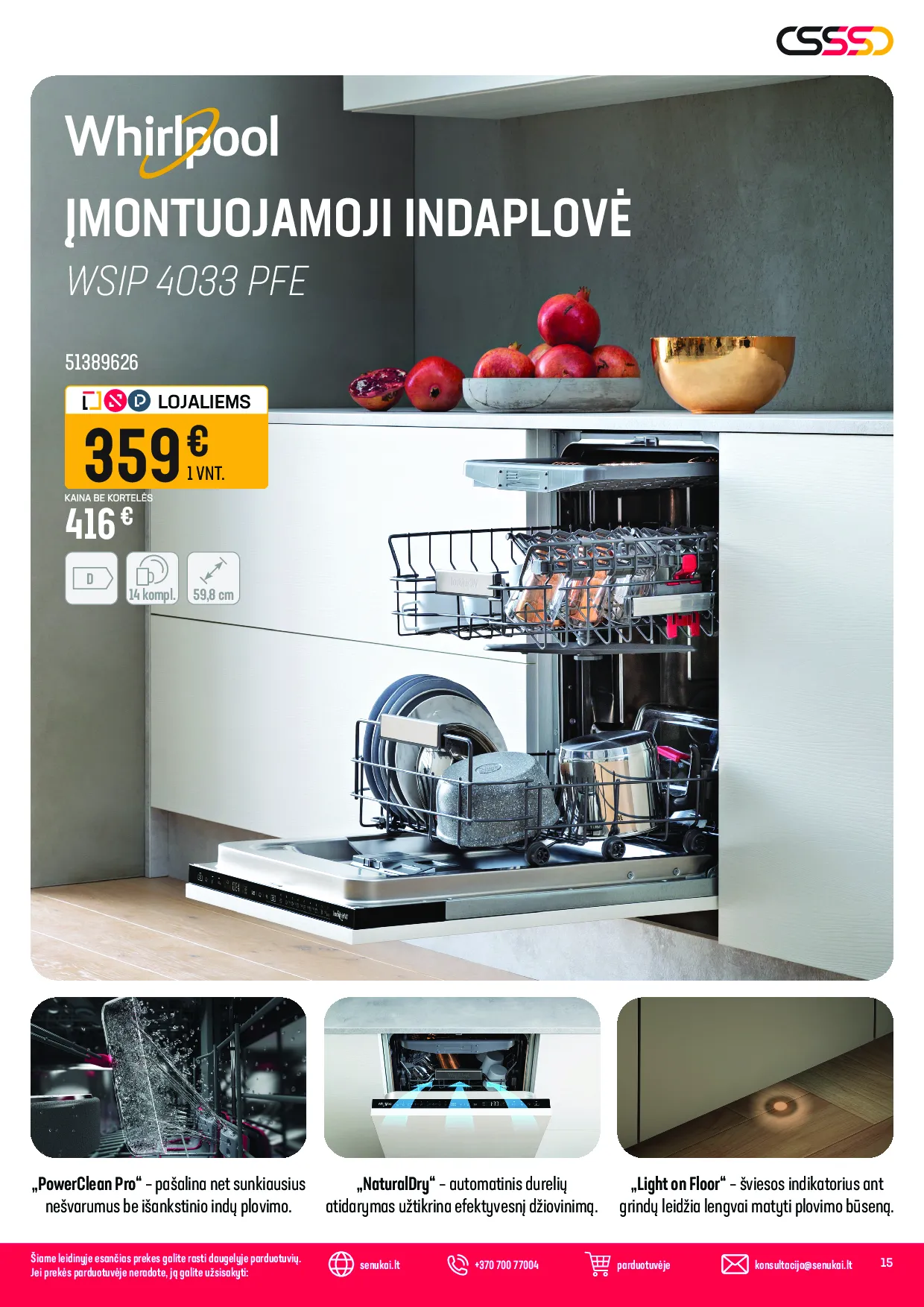 Senukai akcijos šią savaitę. Galioja nuo 2026-04-13 iki 2026-05-04 – 15 psl.