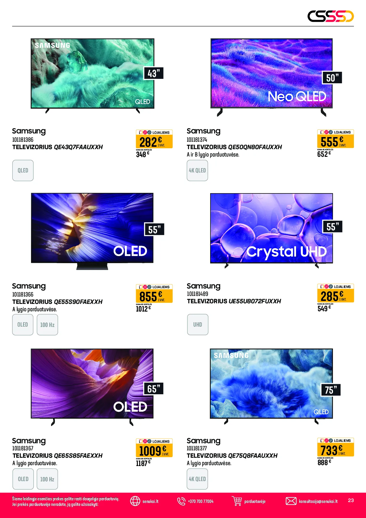 Senukai akcijos šią savaitę. Galioja nuo 2026-04-13 iki 2026-05-04 – 23 psl.