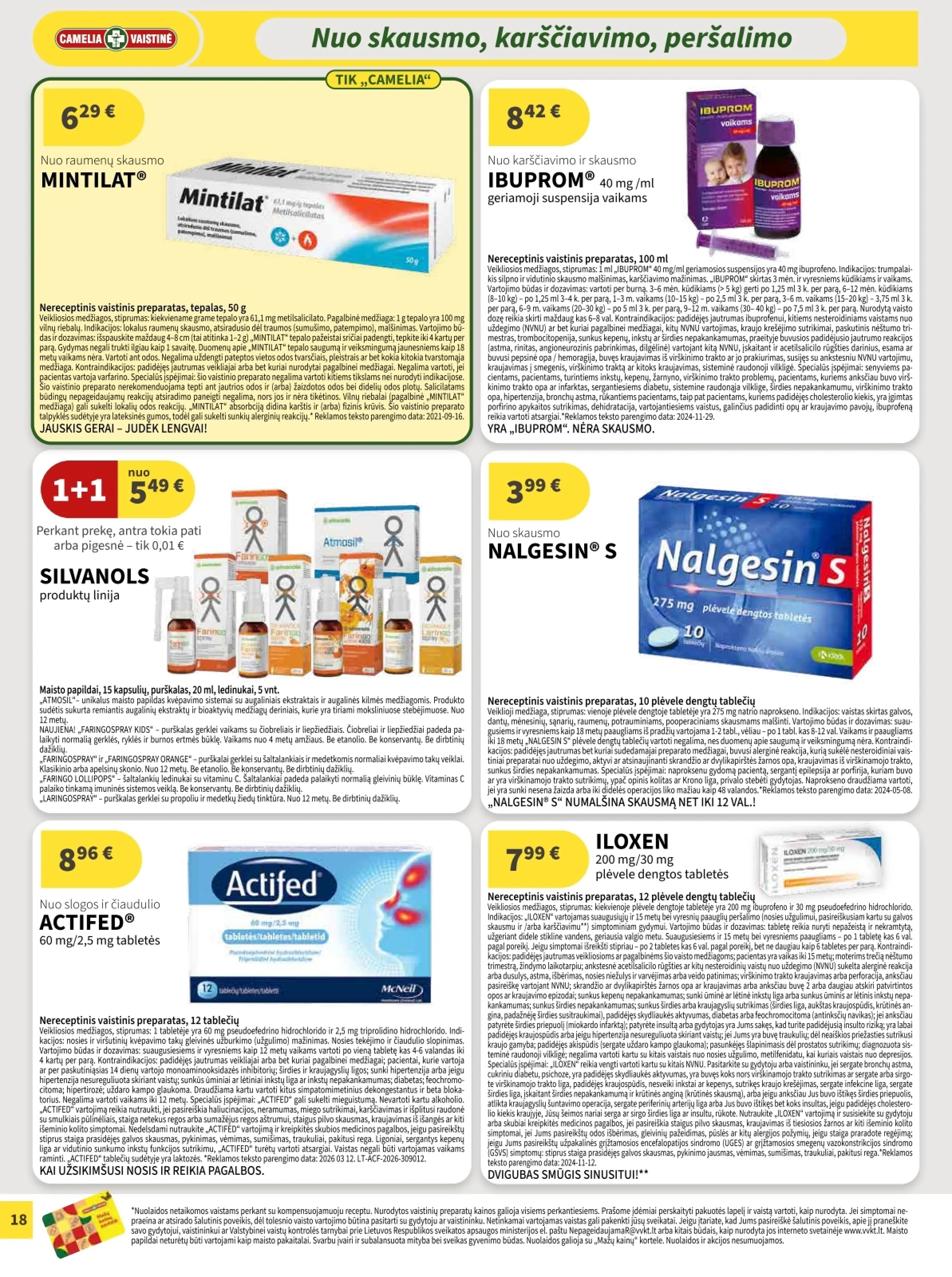 Camelia vaistinė akcijos šią savaitę. Galioja nuo 2026-04-01 iki 2026-04-30 – 18 psl.