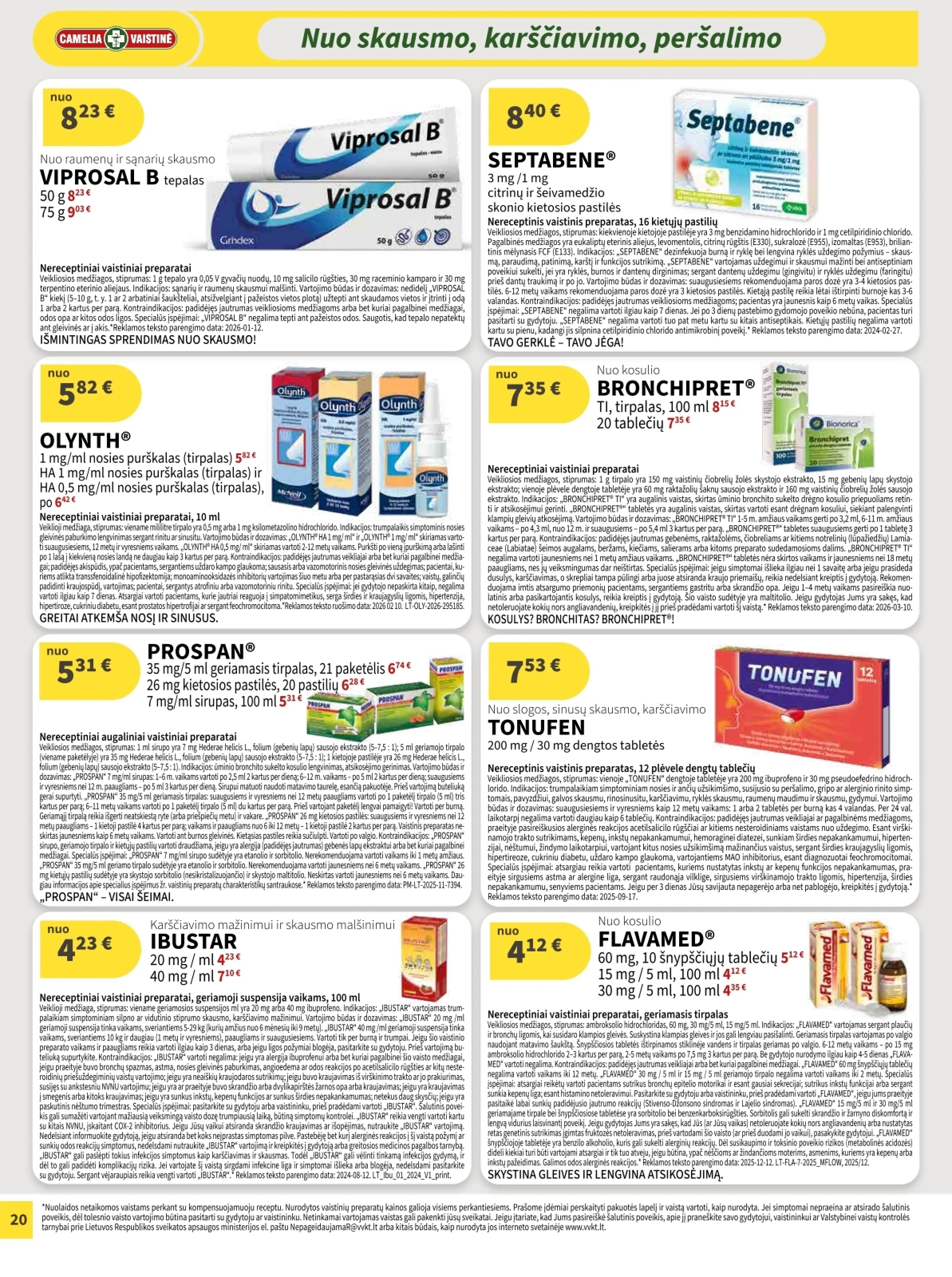 Camelia vaistinė akcijos šią savaitę. Galioja nuo 2026-04-01 iki 2026-04-30 – 20 psl.