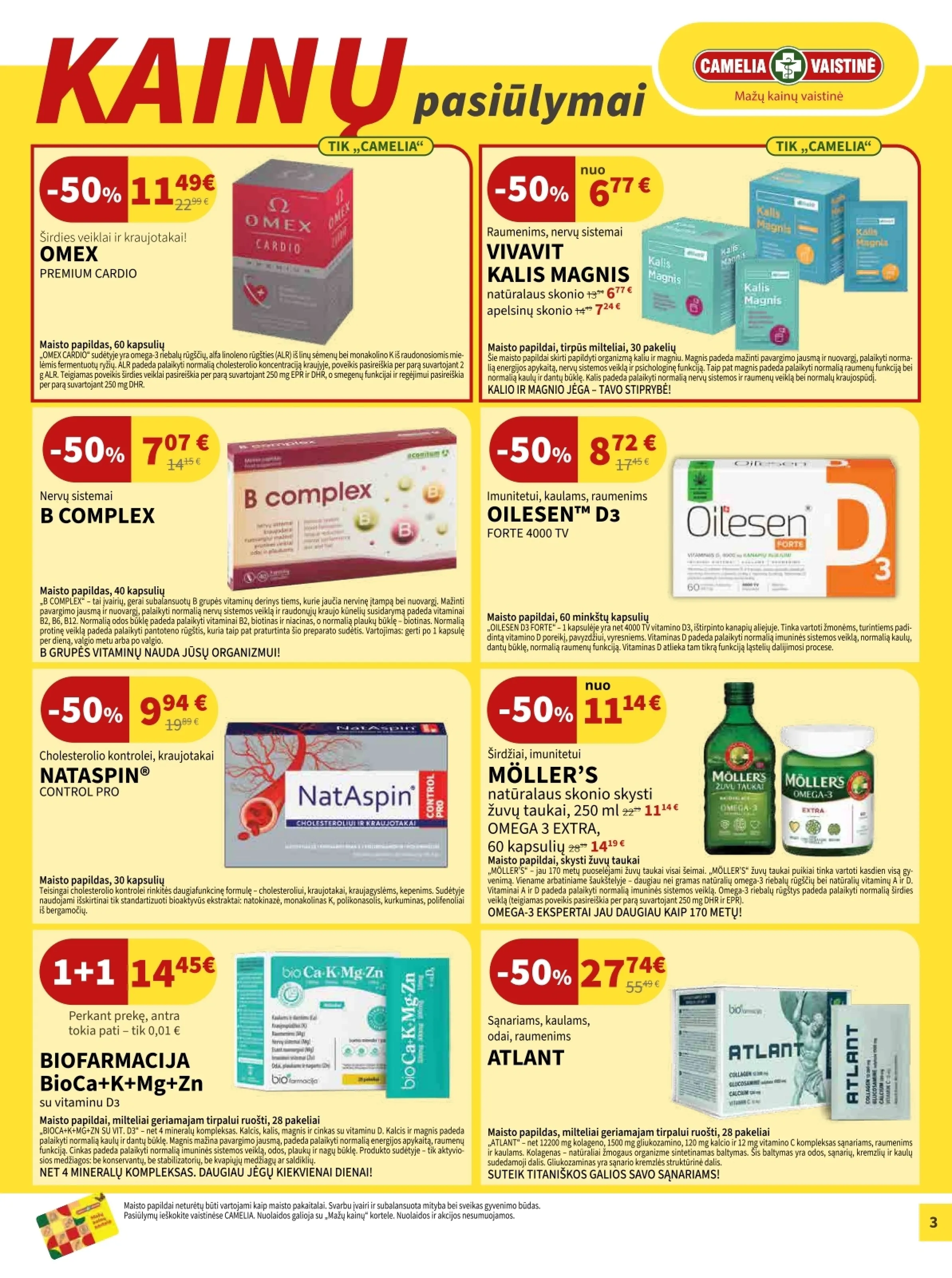 Camelia vaistinė akcijos šią savaitę. Galioja nuo 2026-04-01 iki 2026-04-30 – 3 psl.