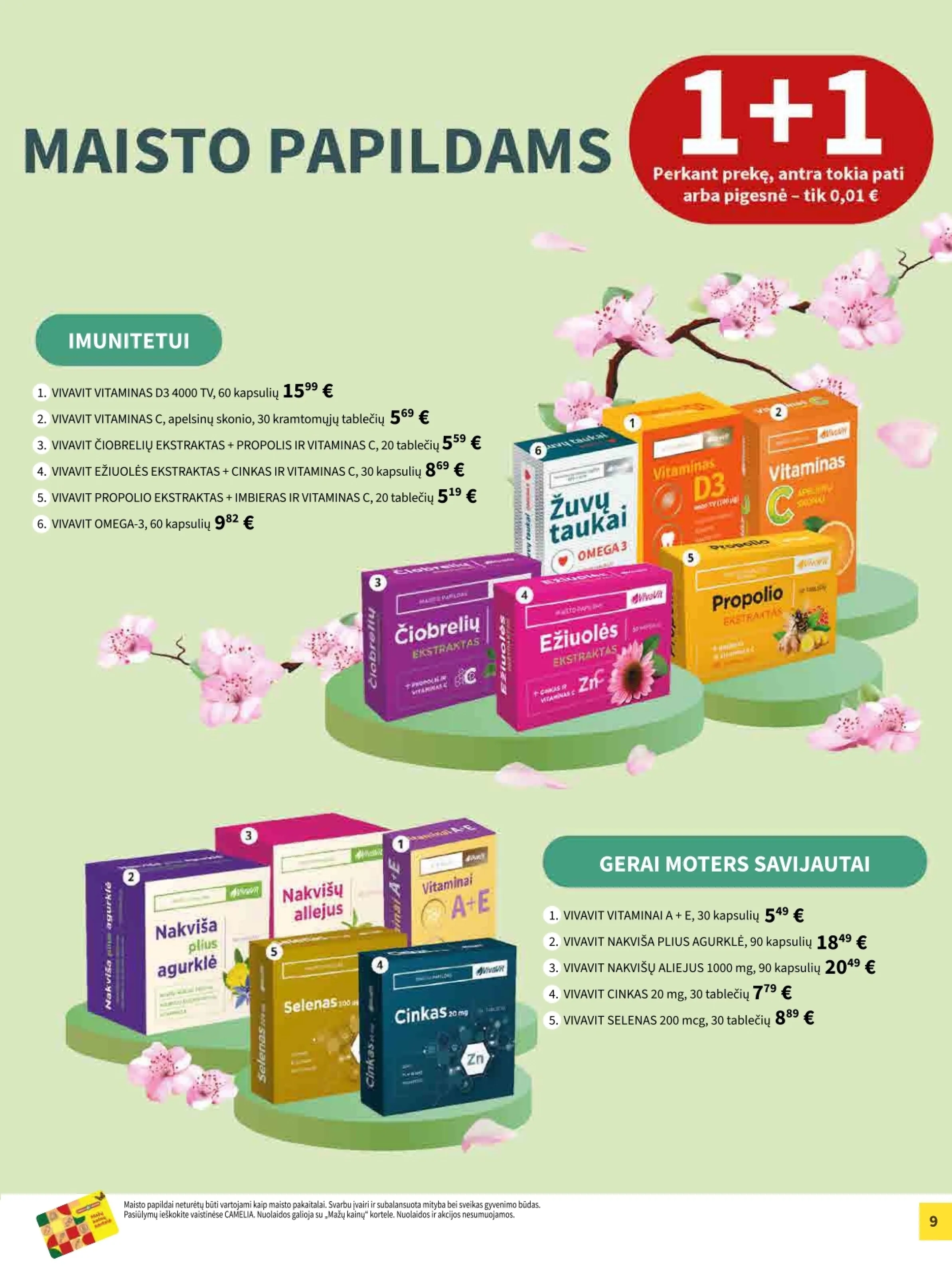 Camelia vaistinė akcijos šią savaitę. Galioja nuo 2026-04-01 iki 2026-04-30 – 9 psl.