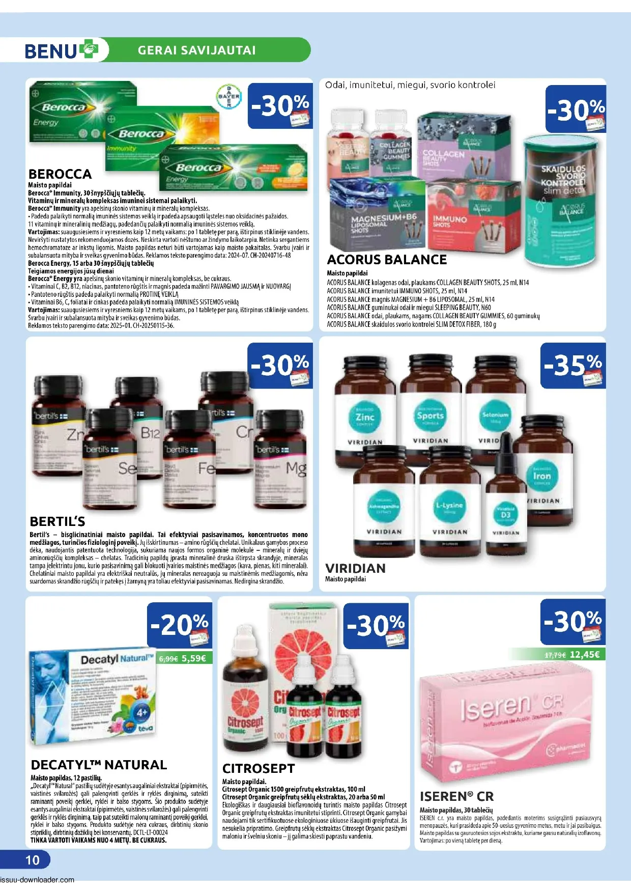 Benu leidinys – 10 psl.