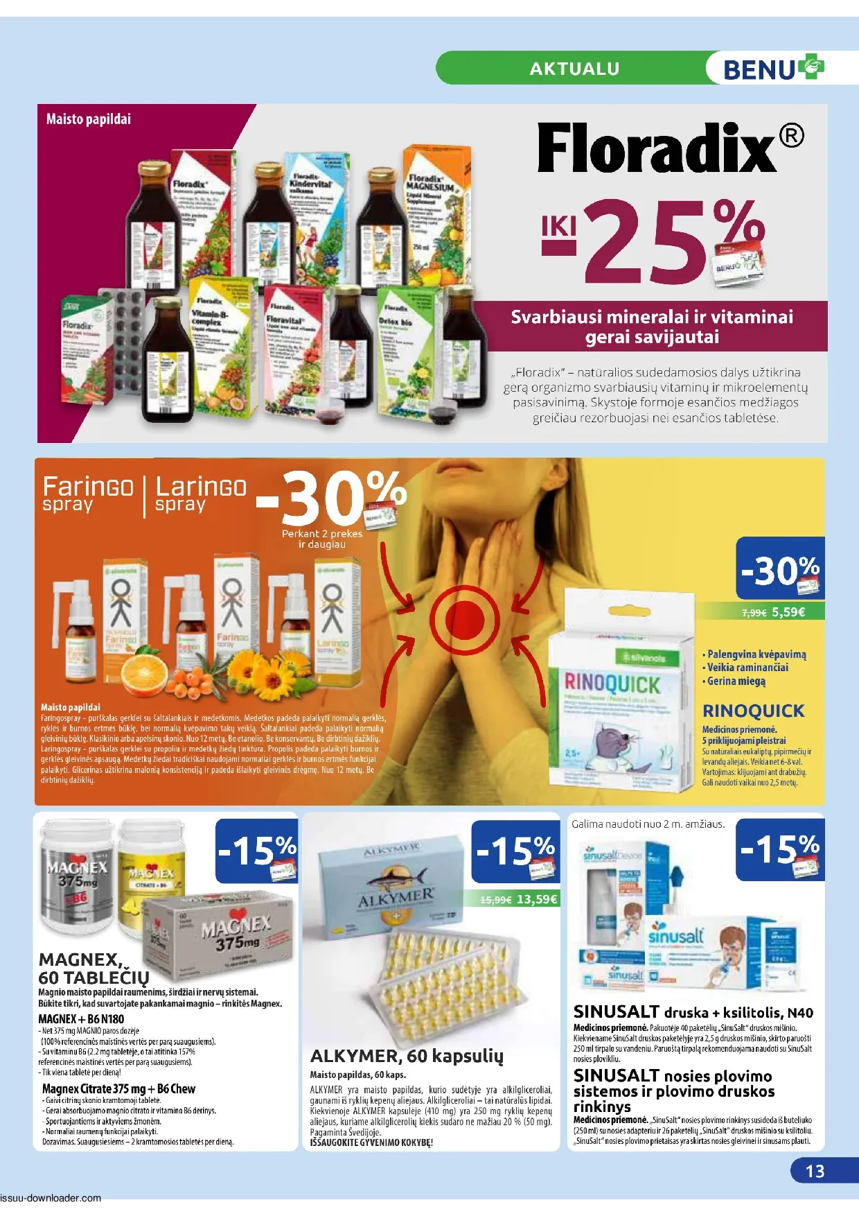 Benu leidinys – 13 psl.