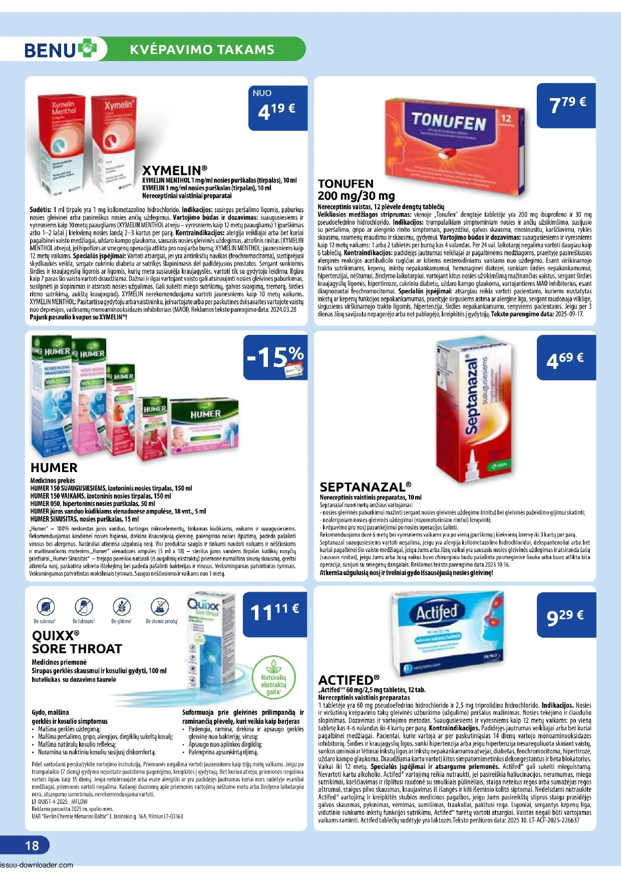 Benu leidinys – 18 psl.