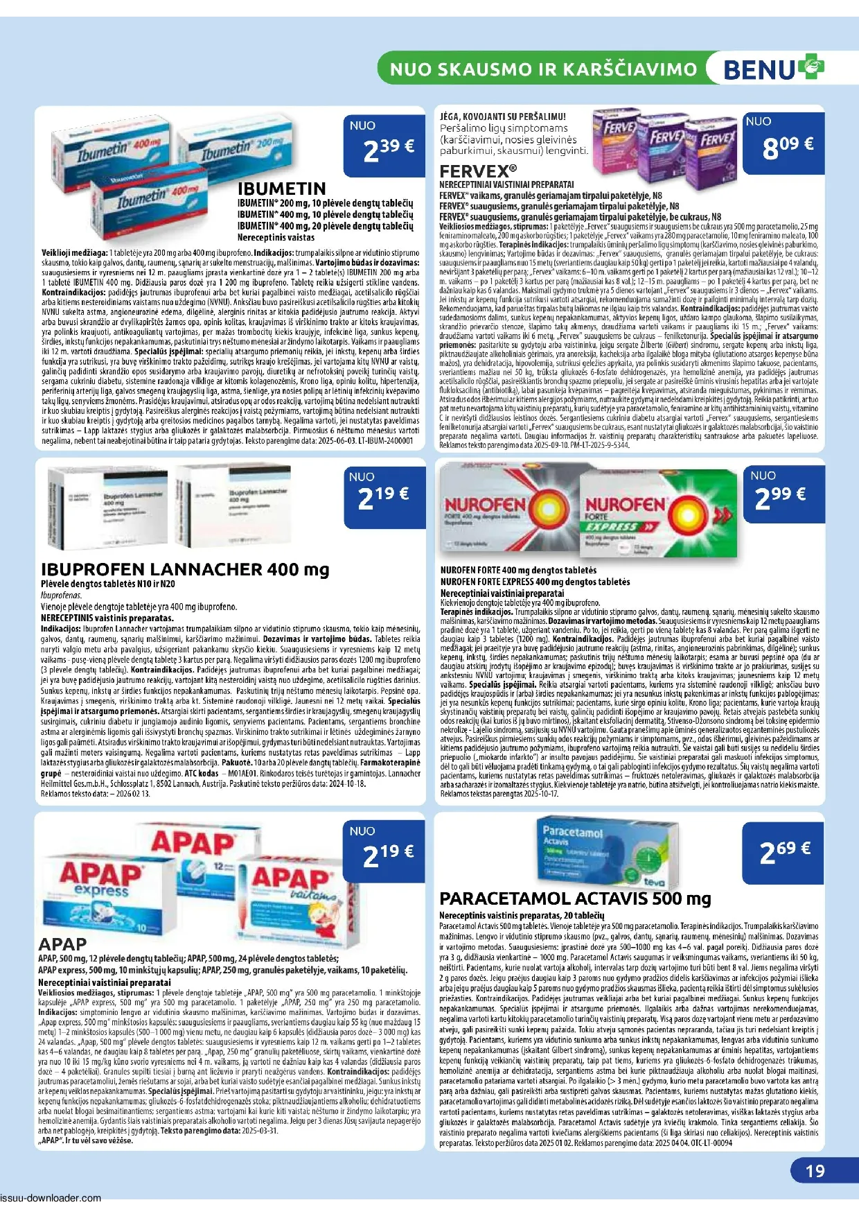 Benu leidinys – 19 psl.