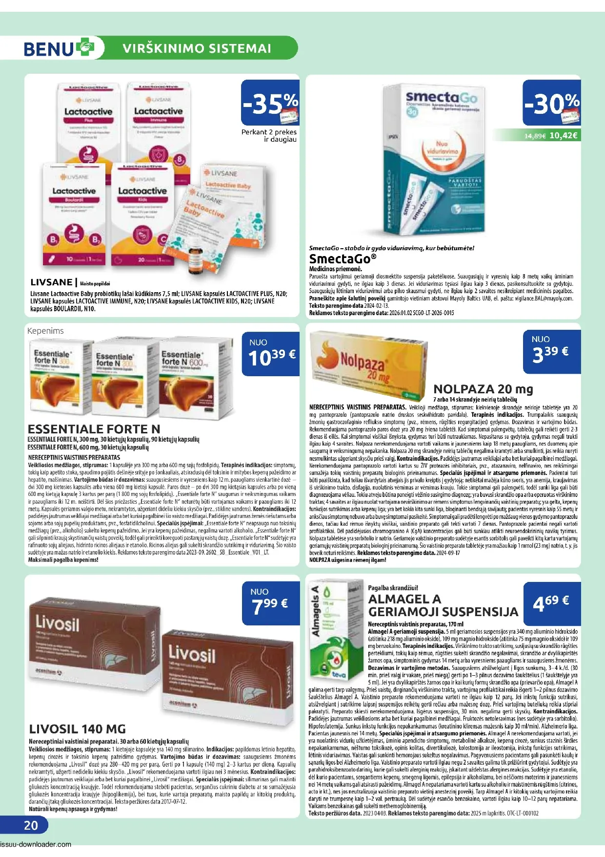 Benu leidinys – 20 psl.