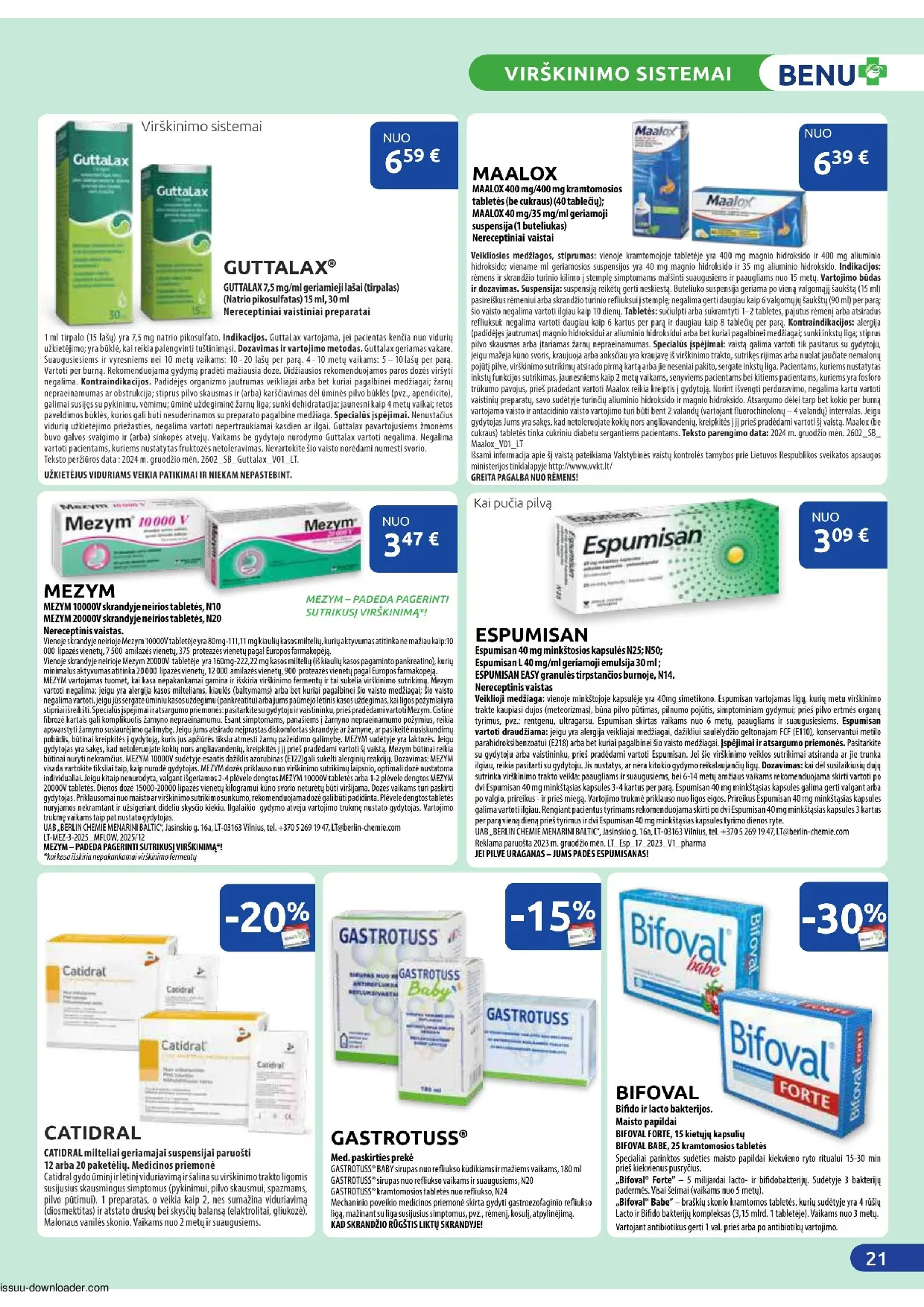 Benu leidinys – 21 psl.