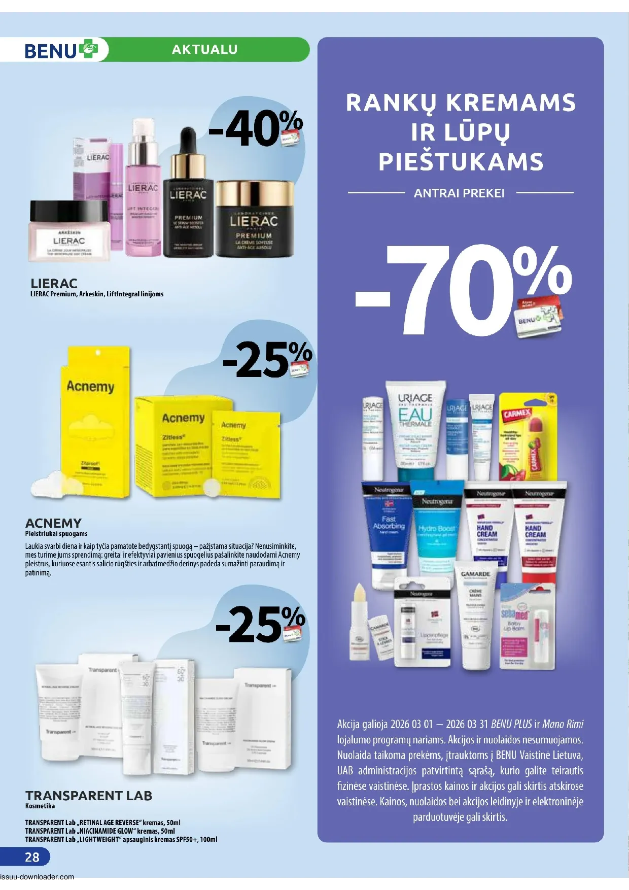 Benu leidinys – 28 psl.