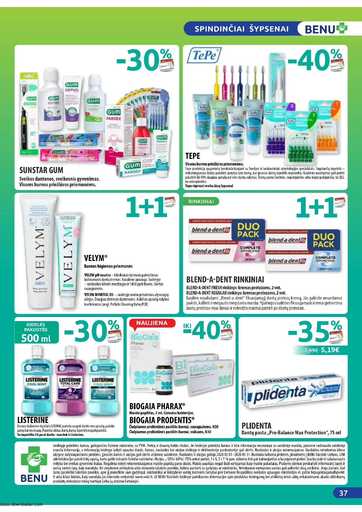 Benu leidinys – 37 psl.