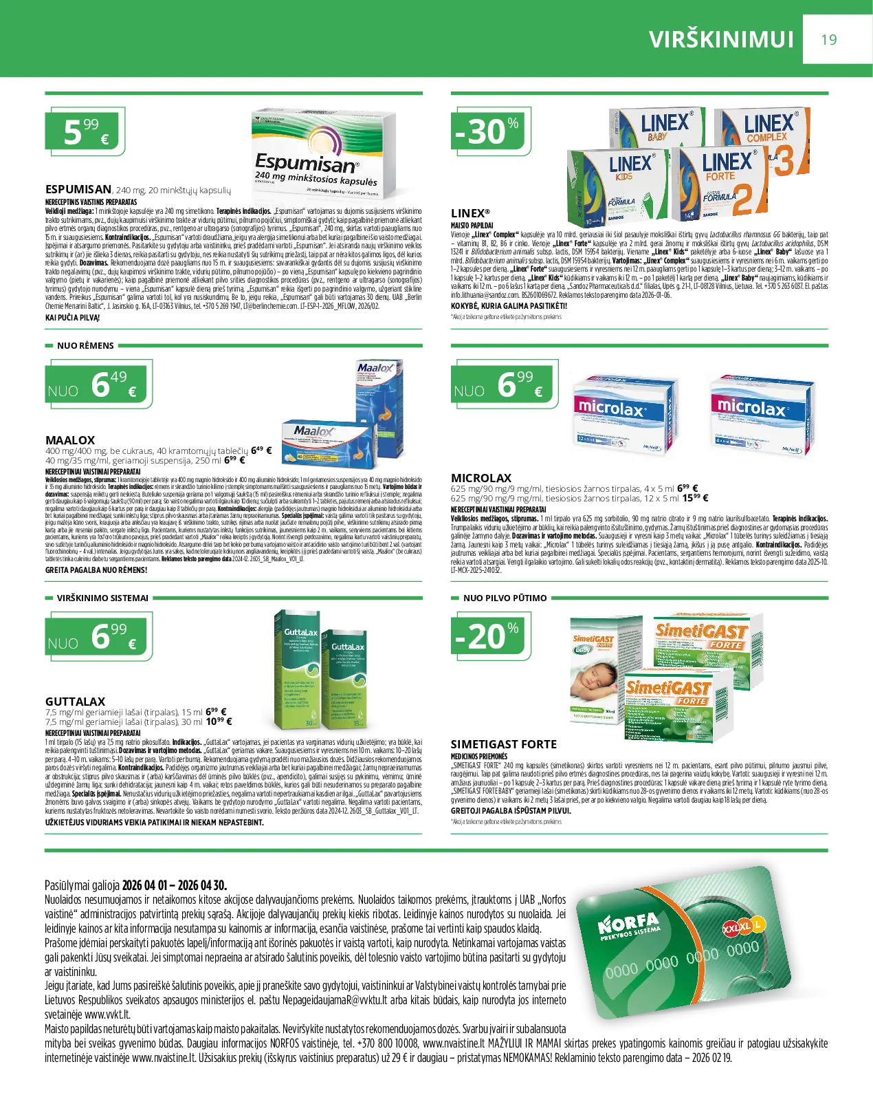 Norfa vaistinės leidinys – 19 psl.